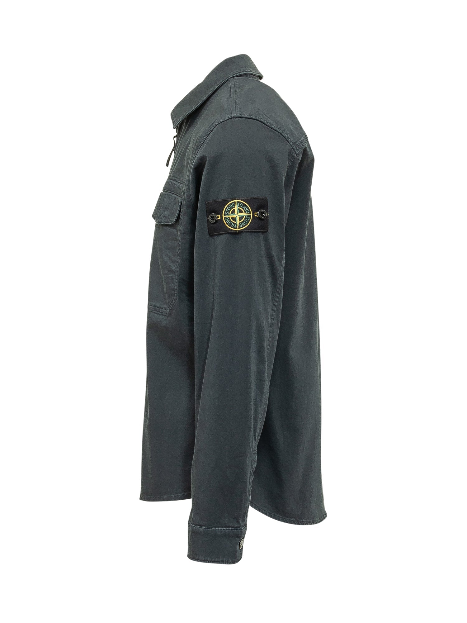 Zip-Up Overshirt With Chest Pocket Stone island – Гарантія оригінальності – детальний вид