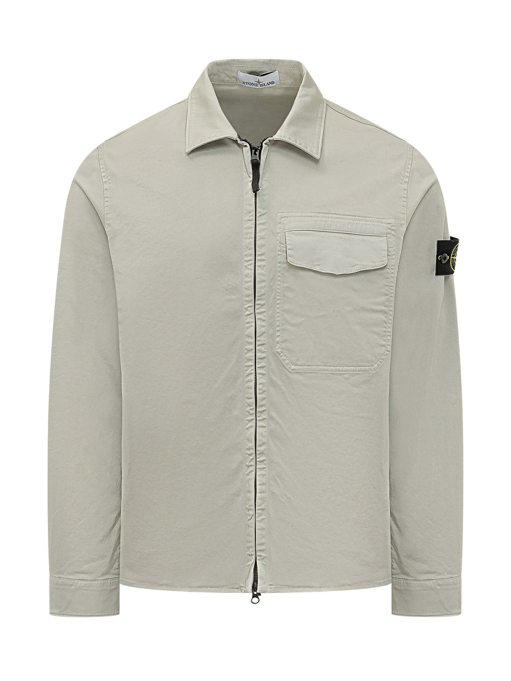 Zip-Up Shirt With Patch Pocket Stone island оригінал – Купити в Україні – боковий вид