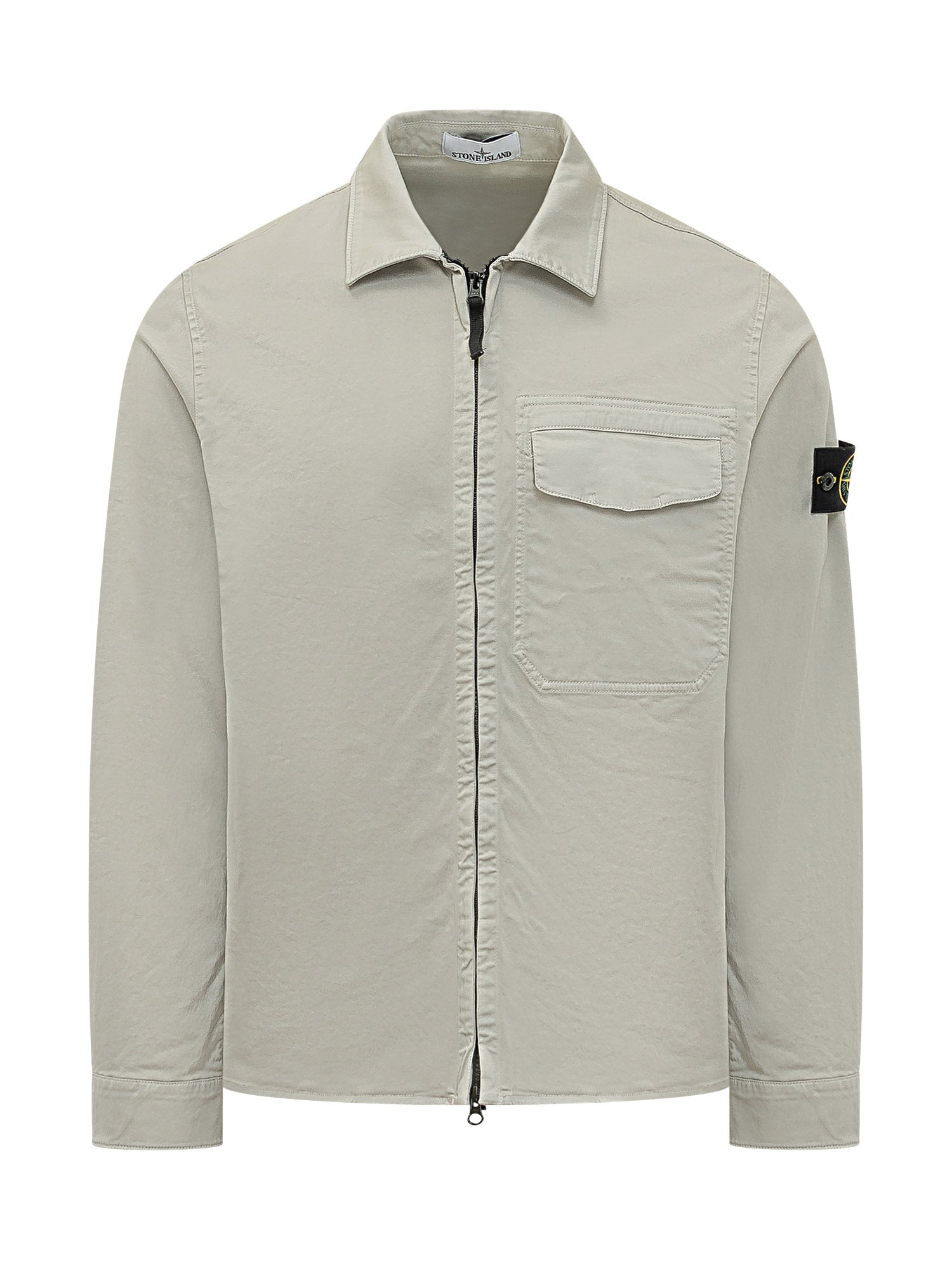 Zip-Up Shirt With Patch Pocket Stone island оригінал – Купити в Україні – боковий вид