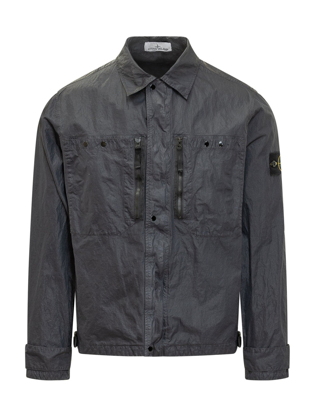 Long Sleeve Shirt With Front Pockets And Zip Stone island – Гарантія оригінальності – боковий вид