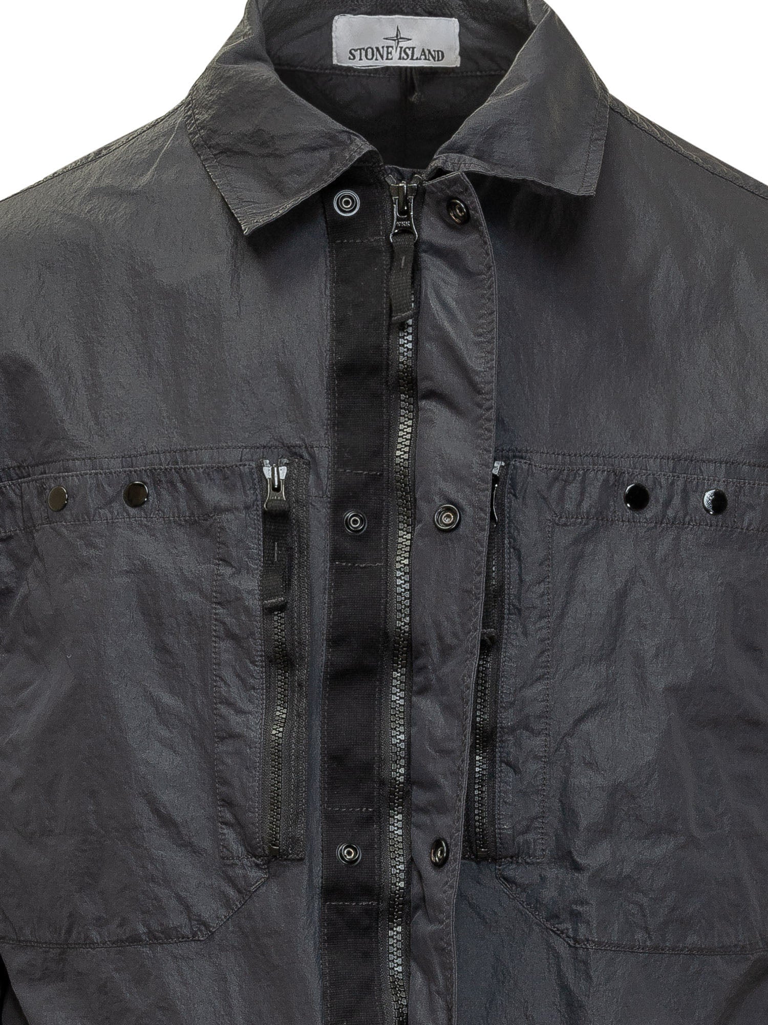 Long Sleeve Shirt With Front Pockets And Zip Stone island – Гарантія оригінальності – збільшений вид