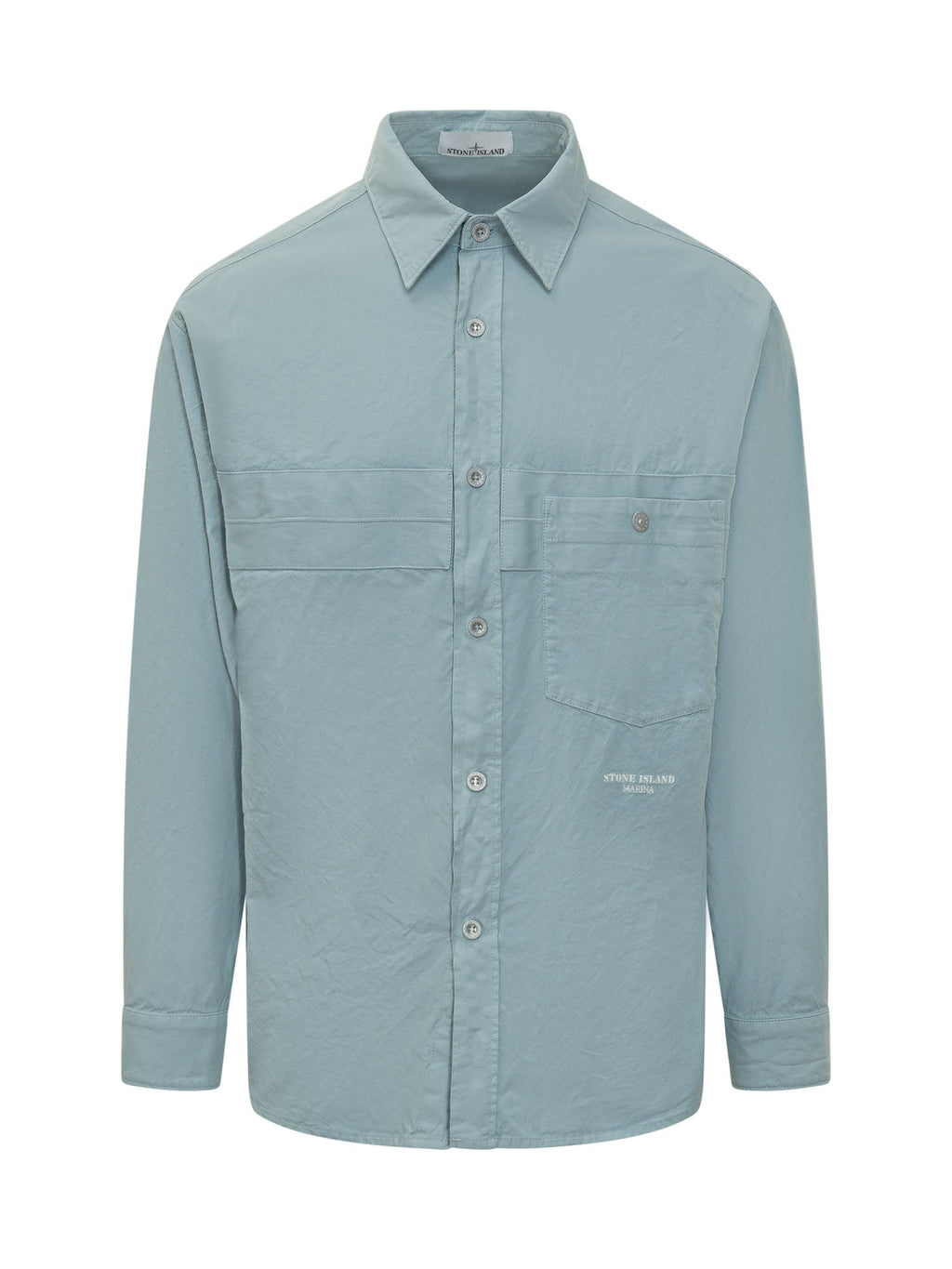 Оригінальна Long Sleeve Shirt With Chest Pocket And Buttons Stone island – боковий вид