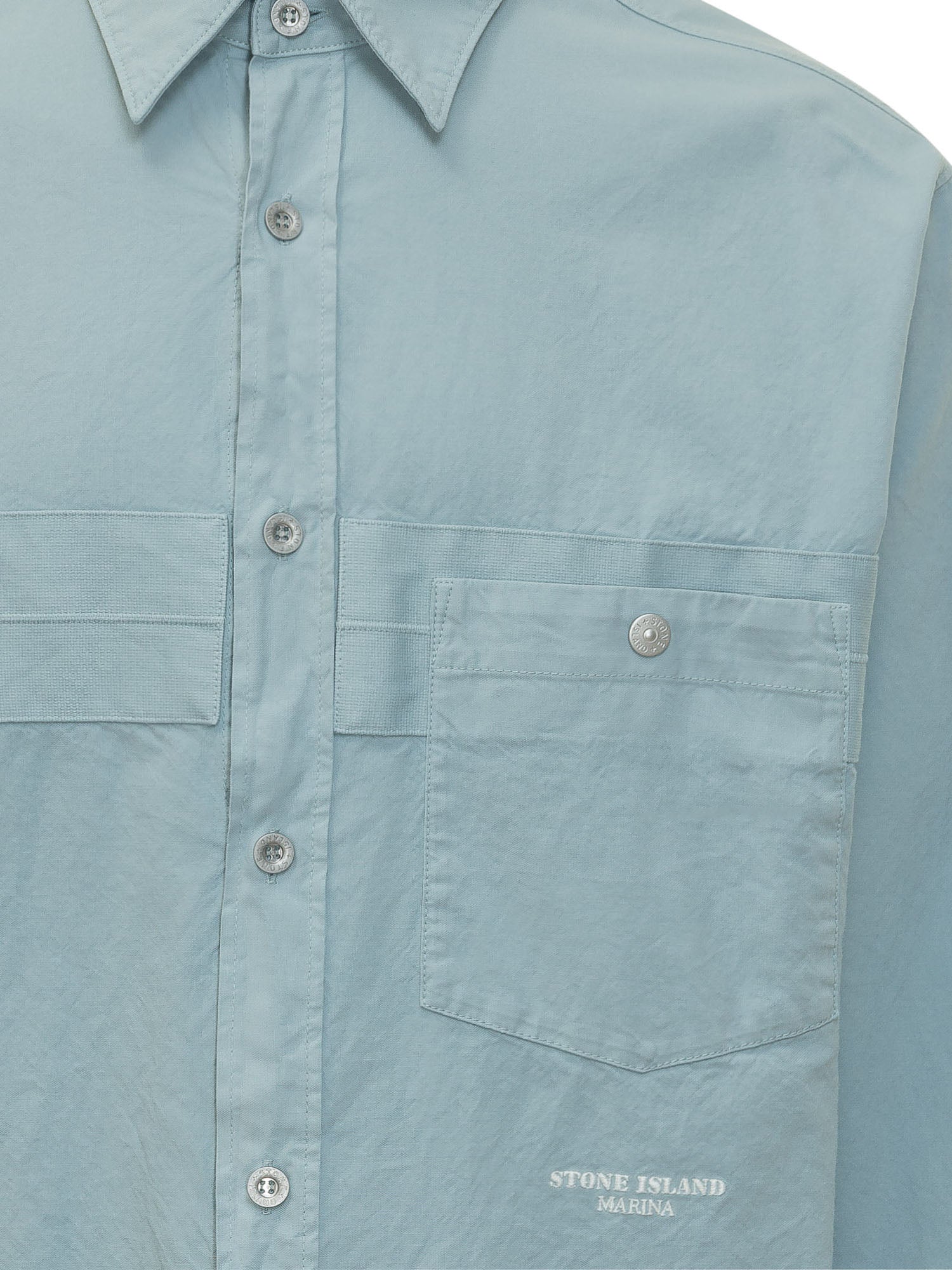 Оригінальна Long Sleeve Shirt With Chest Pocket And Buttons Stone island – детальний вид