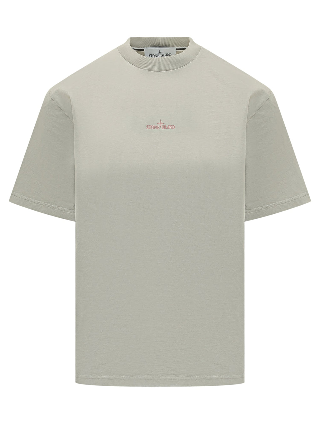 Оригінальна T-Shirt With Embroidered Logo And Crew Neck Stone island – боковий вид