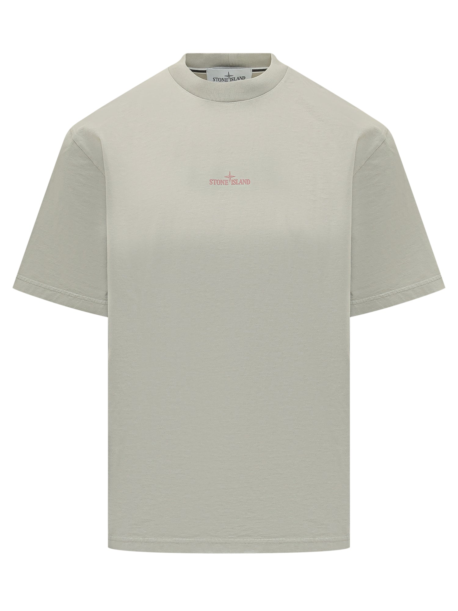 Оригінальна T-Shirt With Embroidered Logo And Crew Neck Stone island – боковий вид