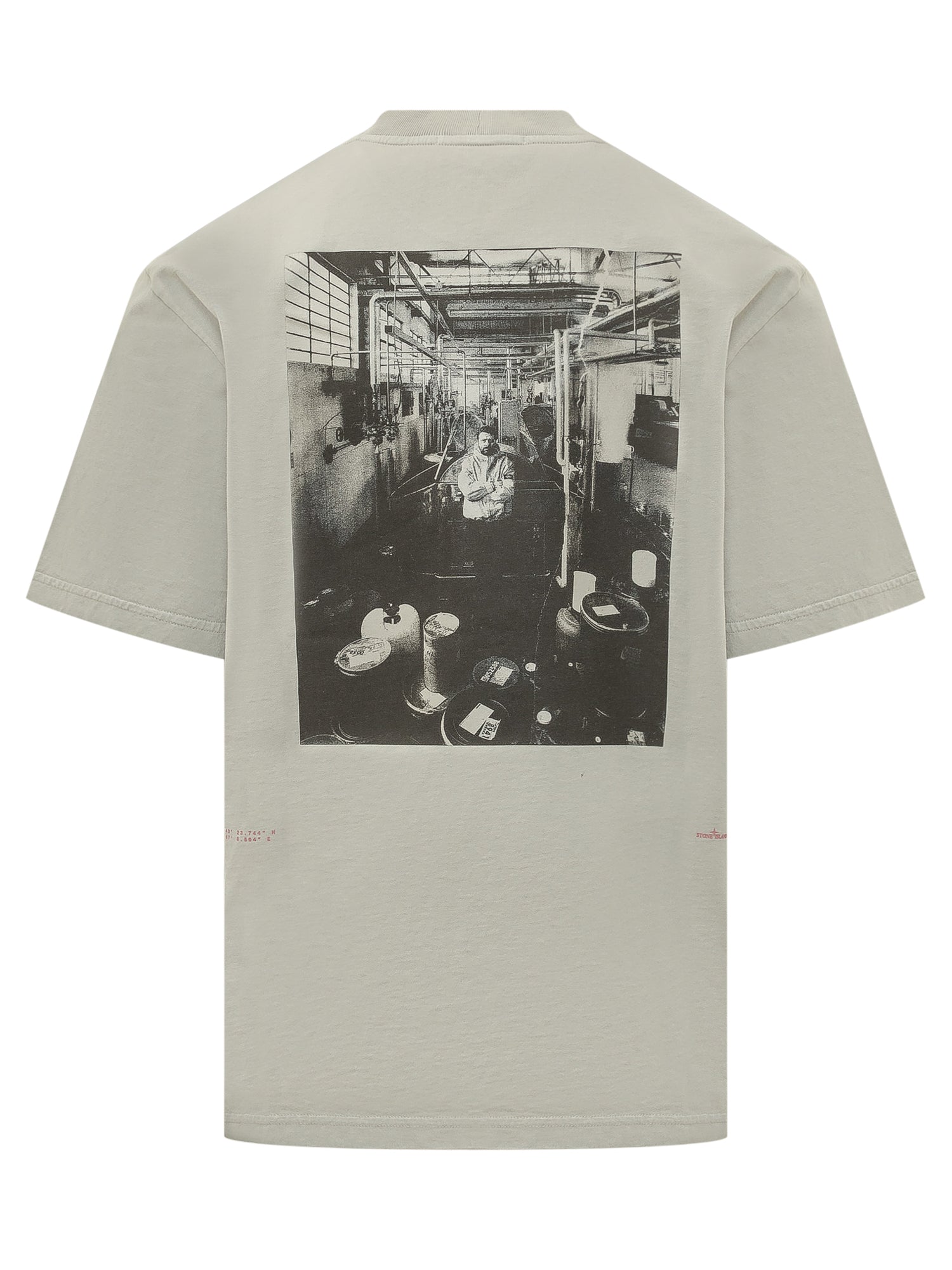 Оригінальна T-Shirt With Embroidered Logo And Crew Neck Stone island – вид ззаду
