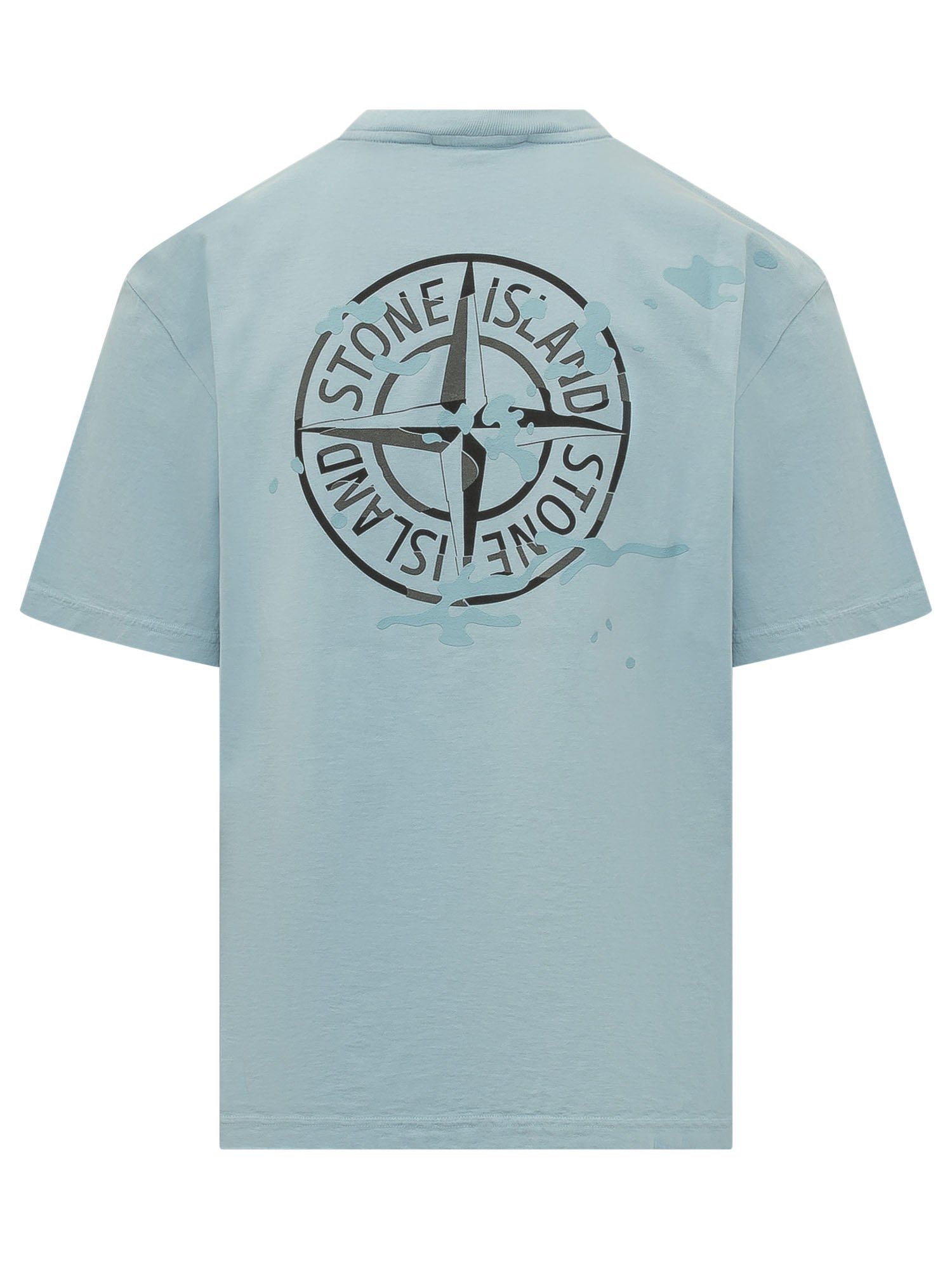 Оригінальна T-Shirt With Embossed Logo Stone island – вид ззаду