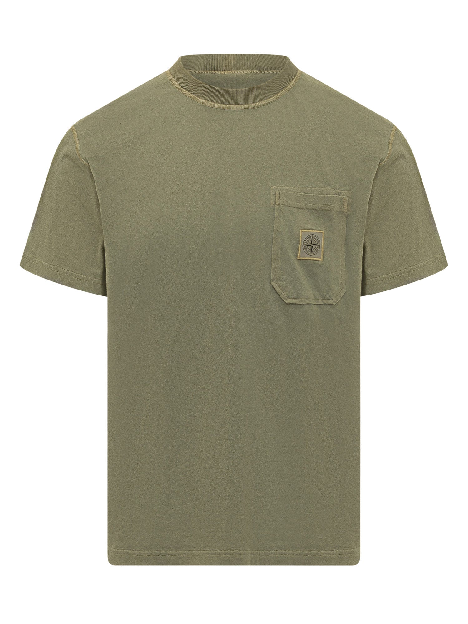 Оригінальна Crew Neck Short Sleeve T-Shirt With Chest Pocket Stone island – боковий вид