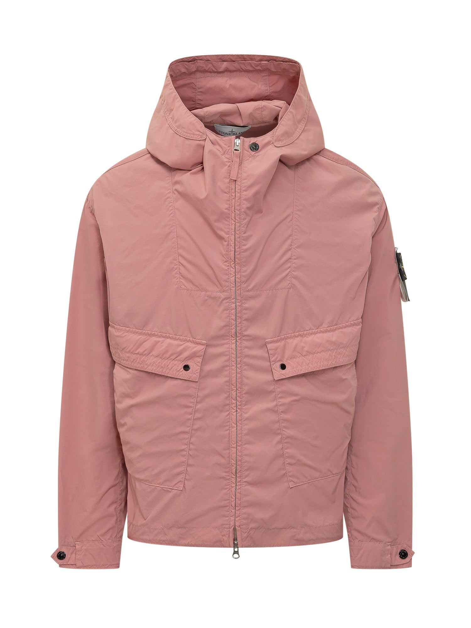 Оригінальна Short Parka With Hood And Flap Pockets Stone island – боковий вид