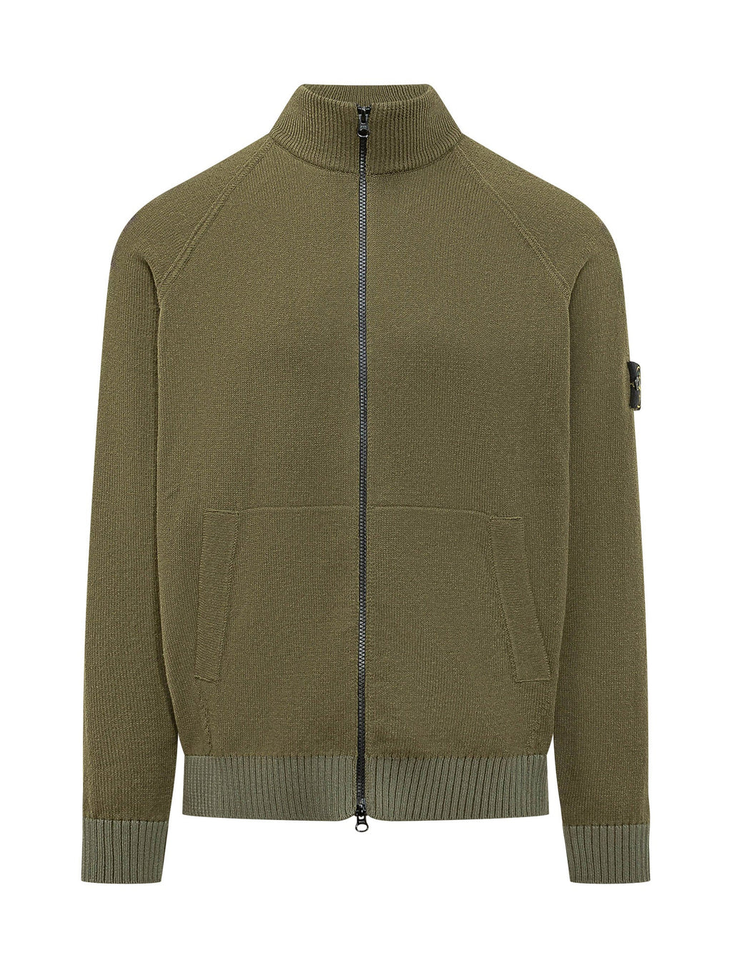 Green Knit Zip Cardigan With High Neck Stone island – Гарантія оригінальності – боковий вид