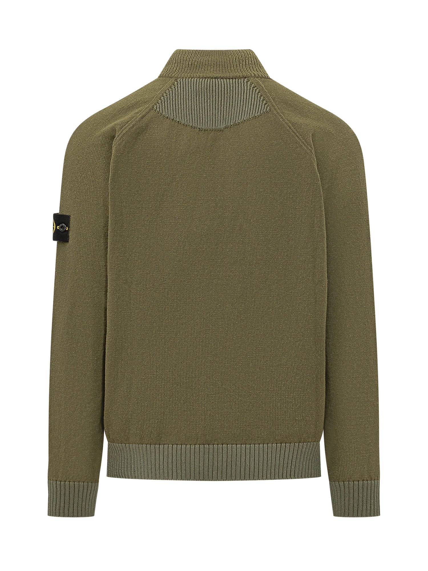 Green Knit Zip Cardigan With High Neck Stone island – Гарантія оригінальності – вид ззаду