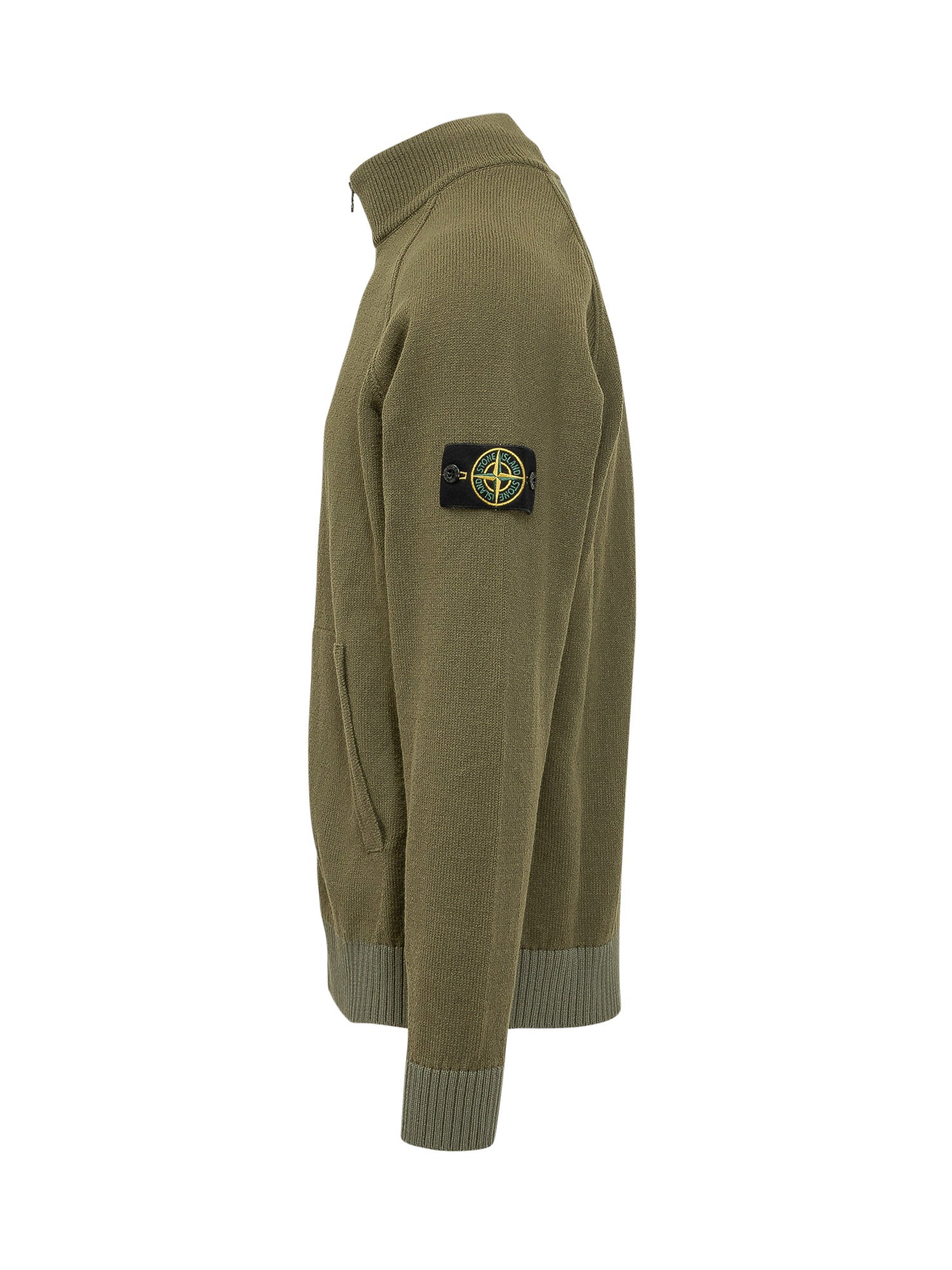 Green Knit Zip Cardigan With High Neck Stone island – Гарантія оригінальності – детальний вид