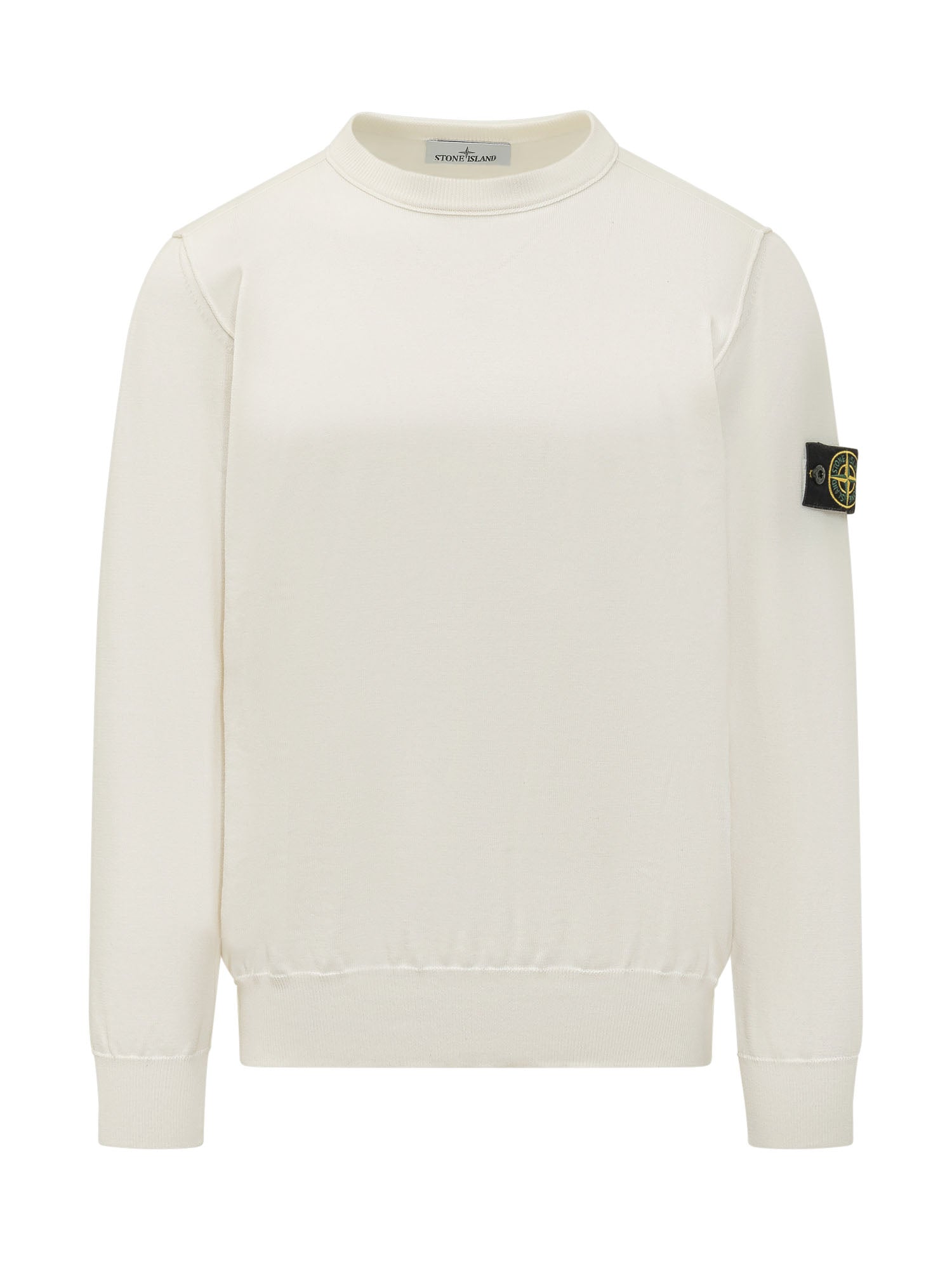 Crewneck Sweatshirt With Logo Patch Stone island – Гарантія оригінальності – боковий вид