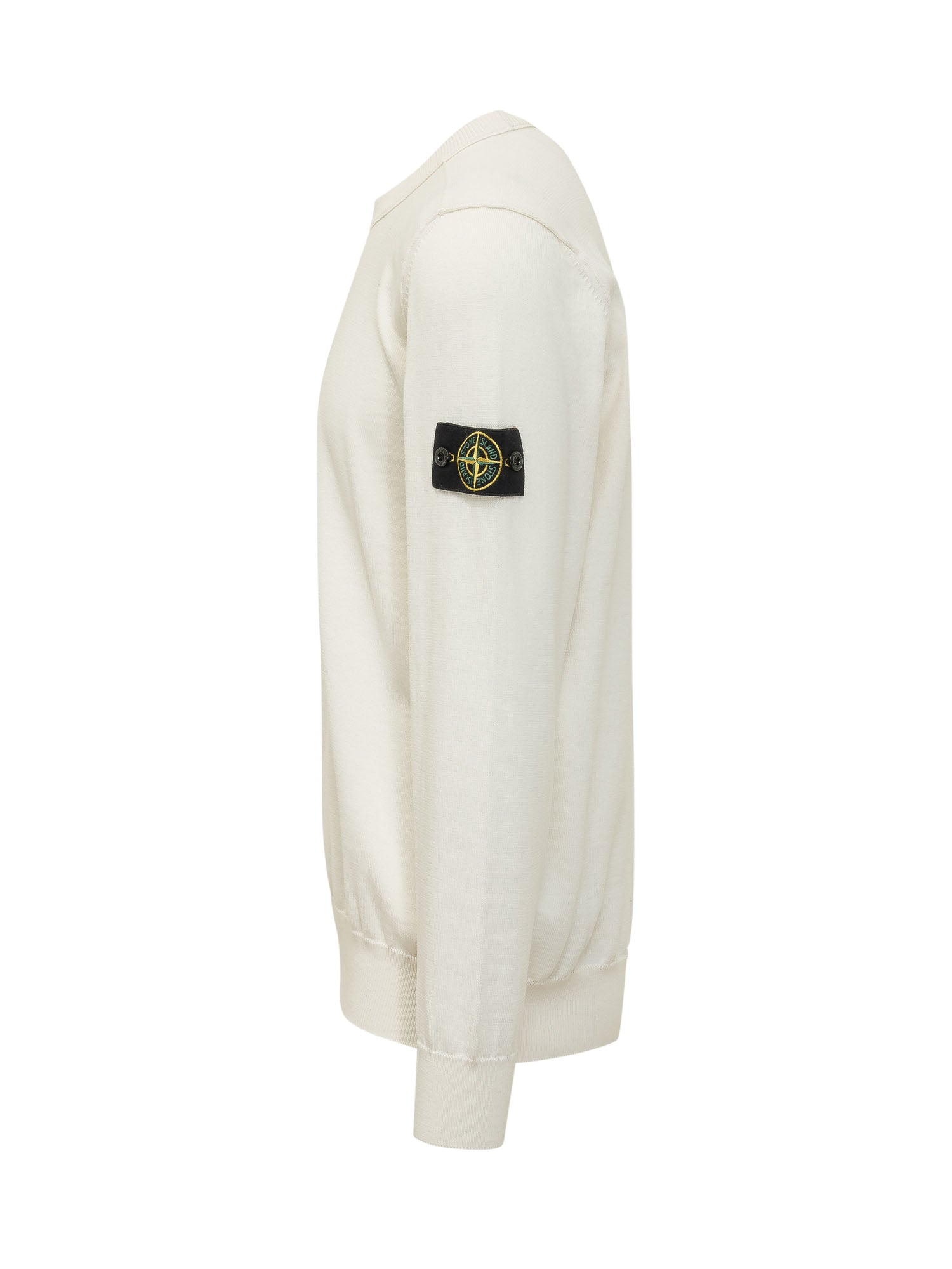 Crewneck Sweatshirt With Logo Patch Stone island – Гарантія оригінальності – детальний вид