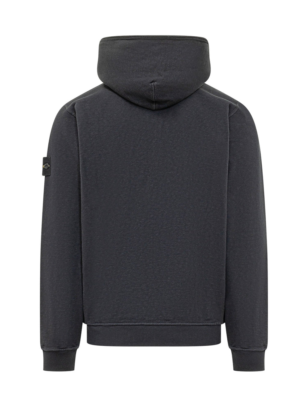 Black Cotton Zip-Up Hoodie Stone island – Гарантія оригінальності – вид ззаду