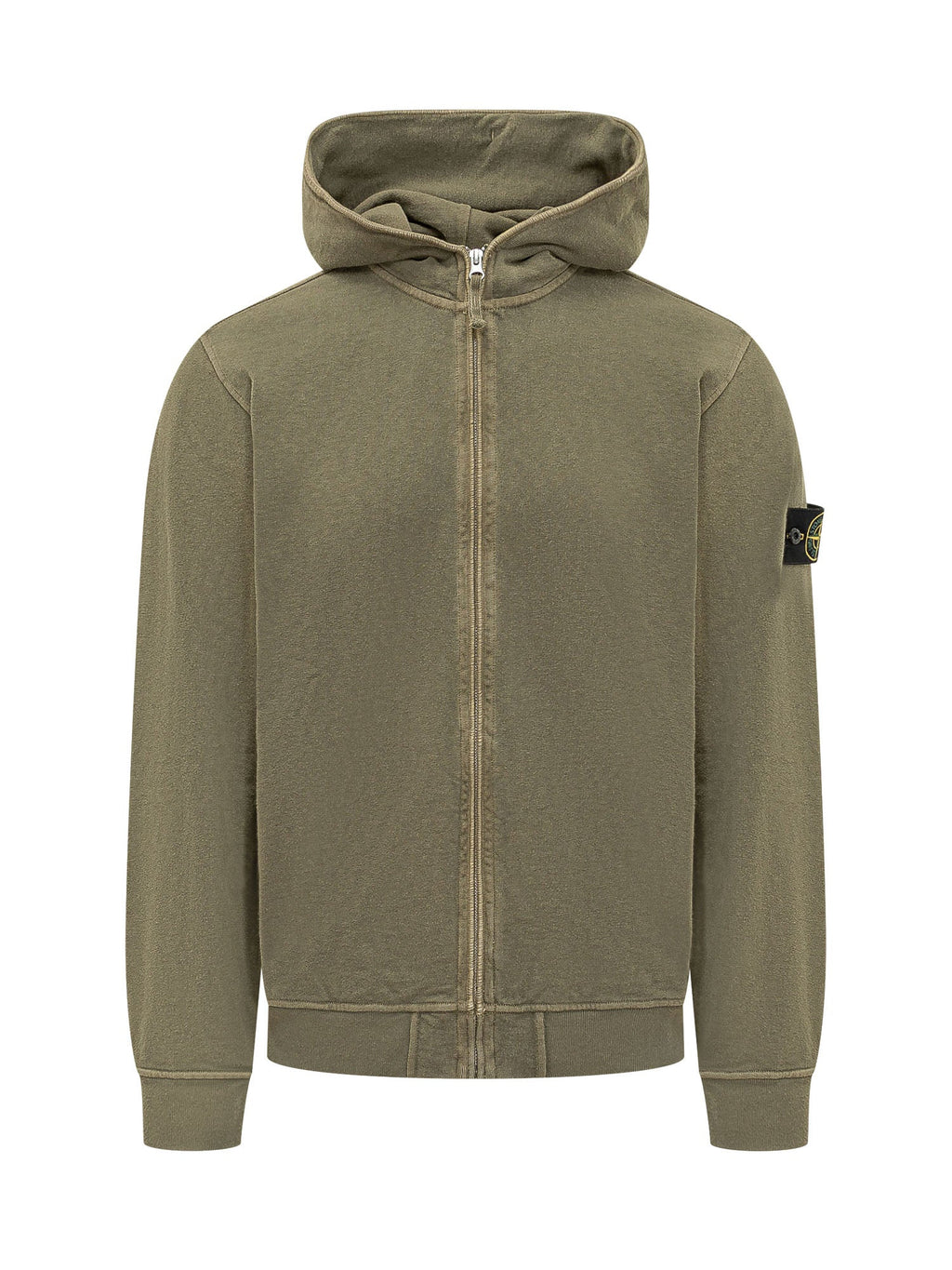 Green Cotton Zip-Up Hoodie Stone island – Гарантія оригінальності – боковий вид
