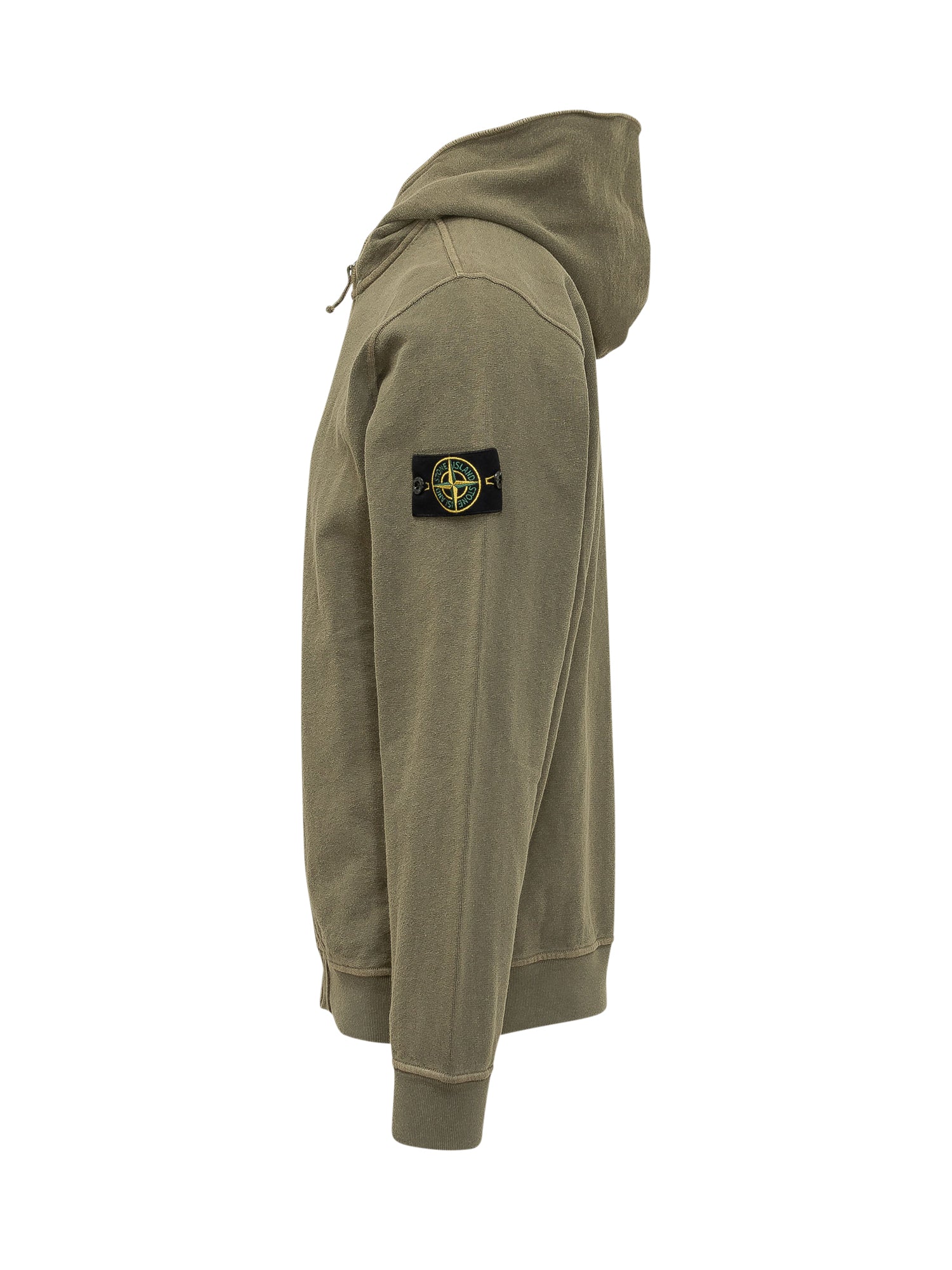 Green Cotton Zip-Up Hoodie Stone island – Гарантія оригінальності – детальний вид