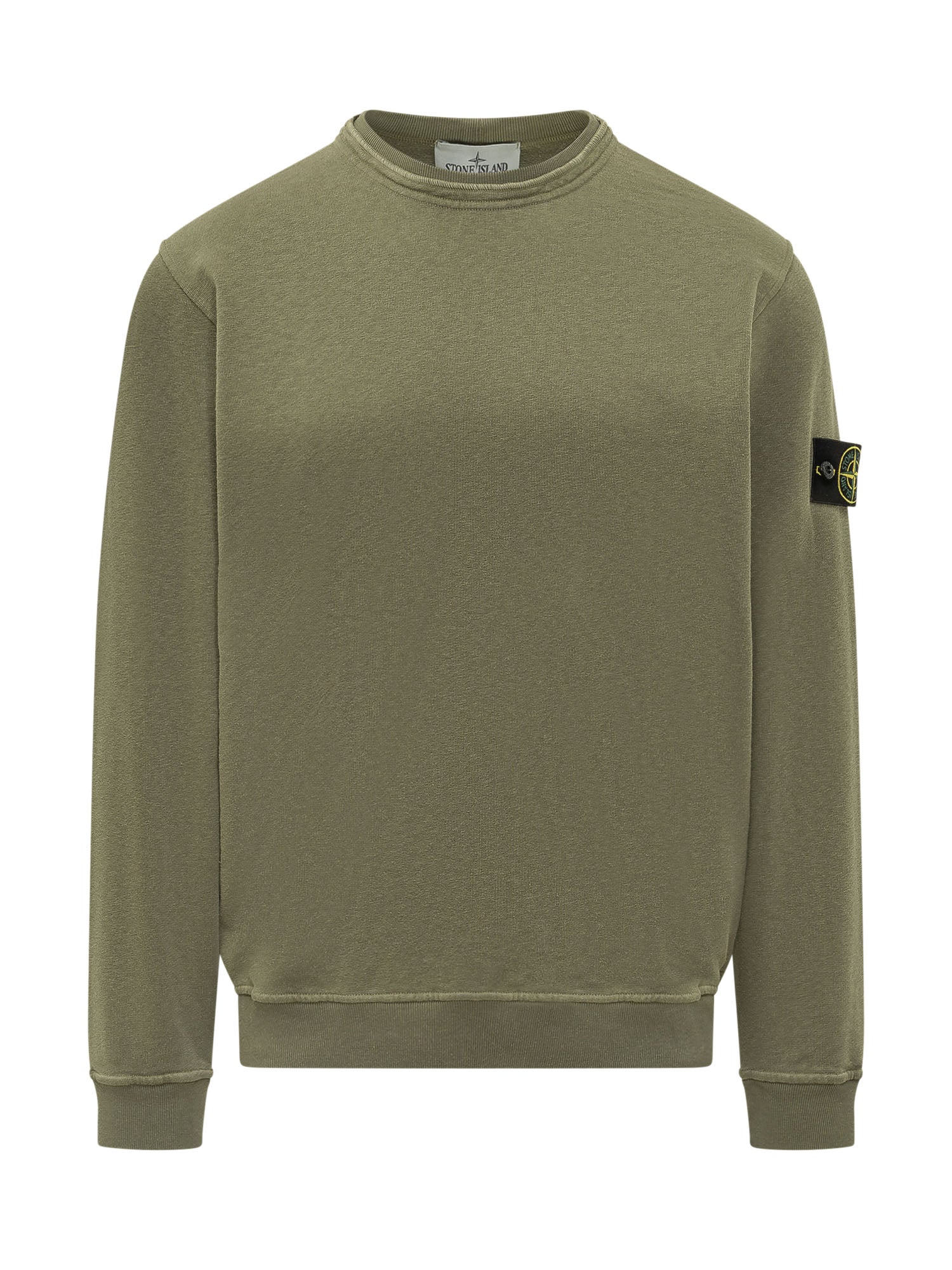 Crewneck Sweatshirt With Logo Patch Stone island – Гарантія оригінальності – боковий вид