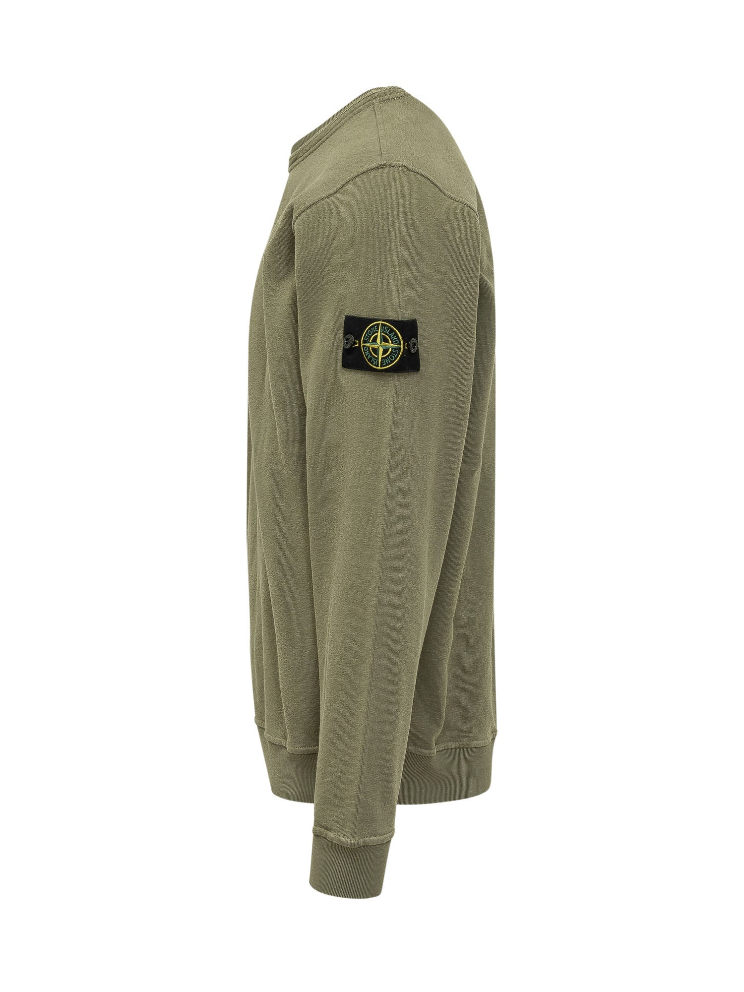Crewneck Sweatshirt With Logo Patch Stone island – Гарантія оригінальності – детальний вид