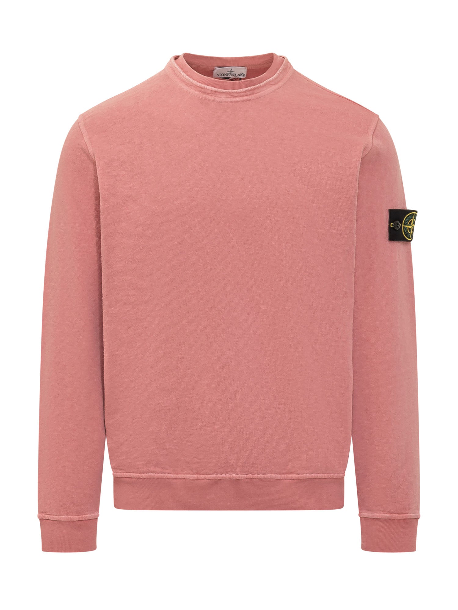 Crewneck Sweatshirt With Sleeve Patch Stone island оригінал – Купити в Україні – боковий вид