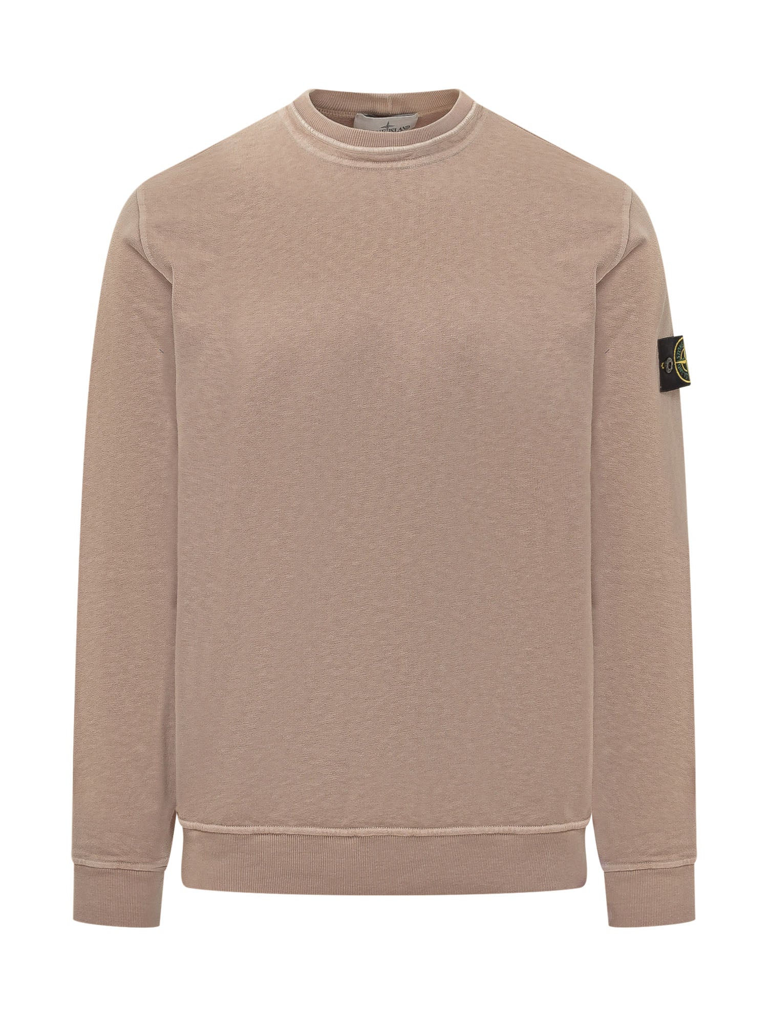 Crewneck Sweatshirt With Sleeve Patch Stone island оригінал – Купити в Україні – боковий вид