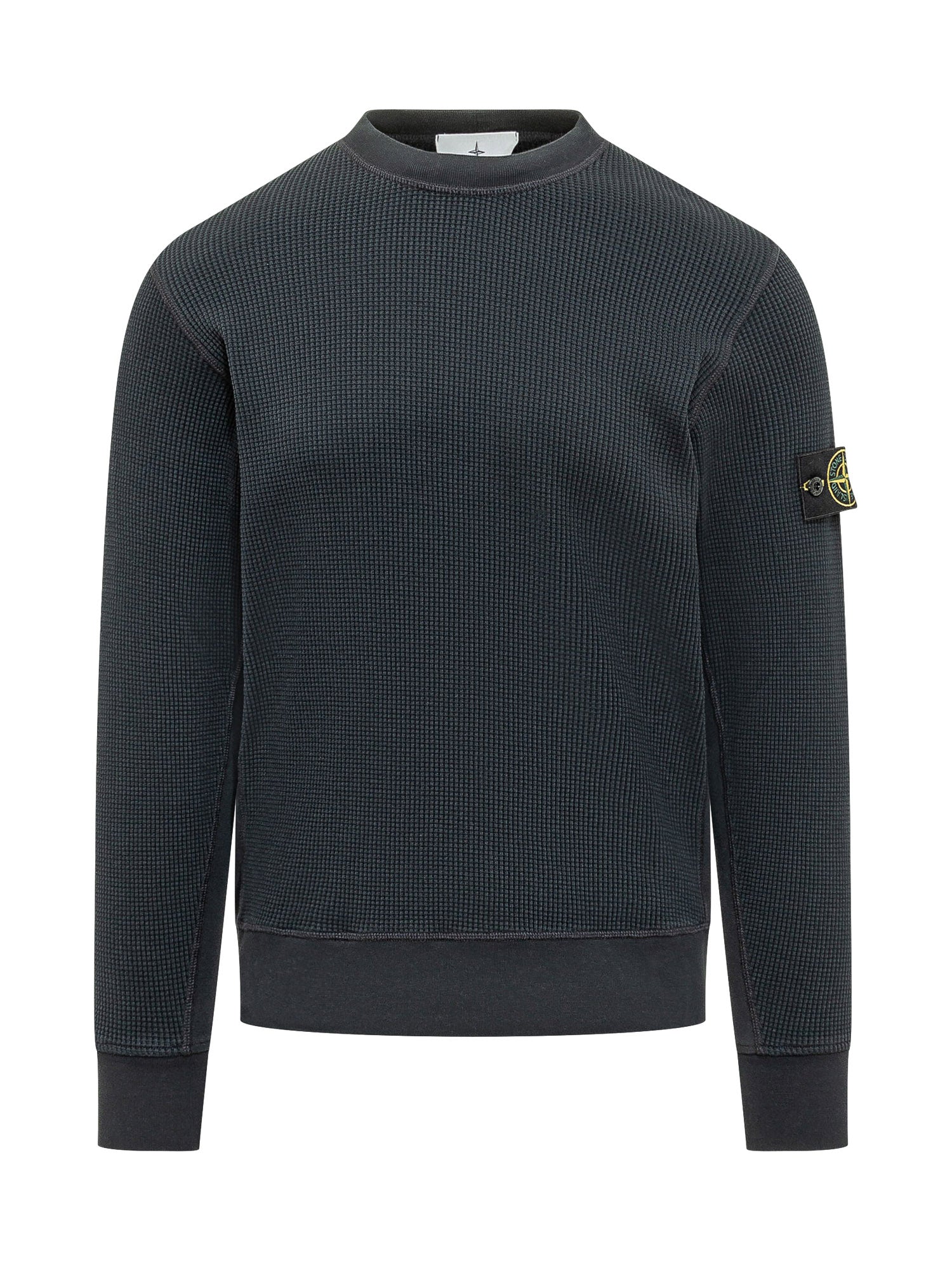 Оригінальна Waffle Cotton Crew-Neck Sweatshirt Stone island – боковий вид