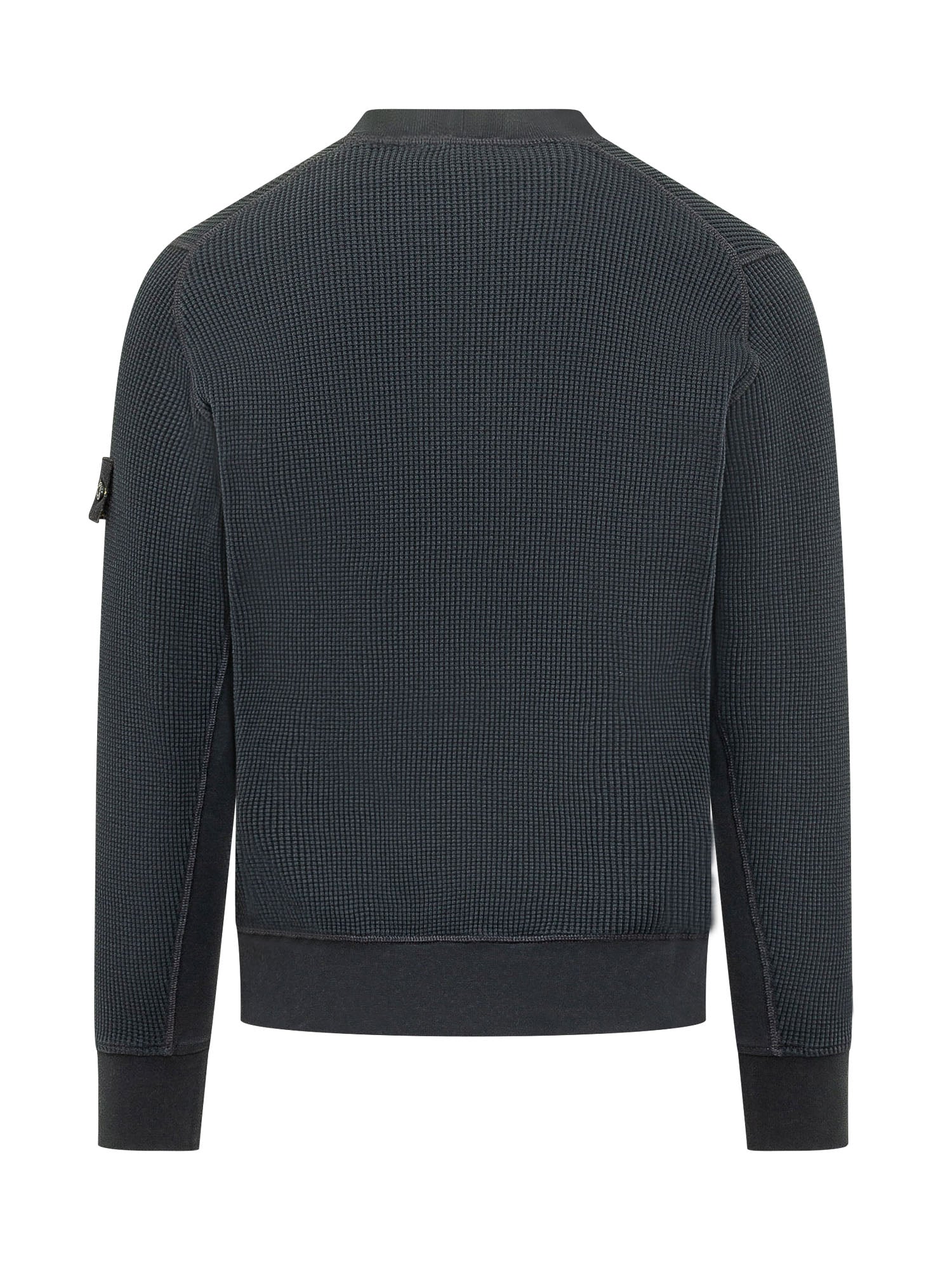 Оригінальна Waffle Cotton Crew-Neck Sweatshirt Stone island – вид ззаду