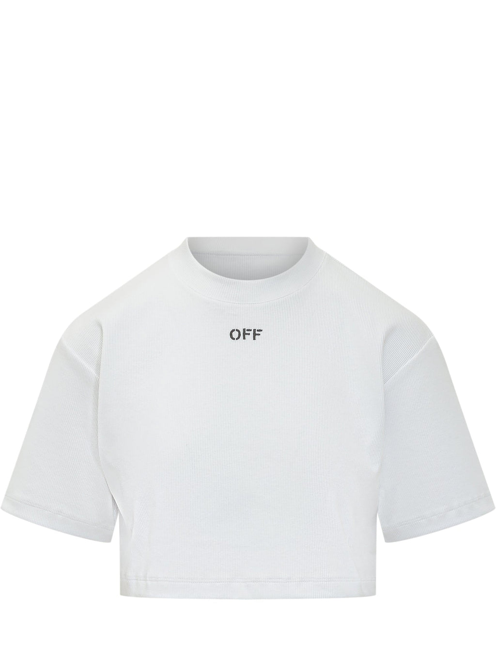 Ribbed Cropped T-Shirt Off-white оригінал – Купити в Україні – боковий вид