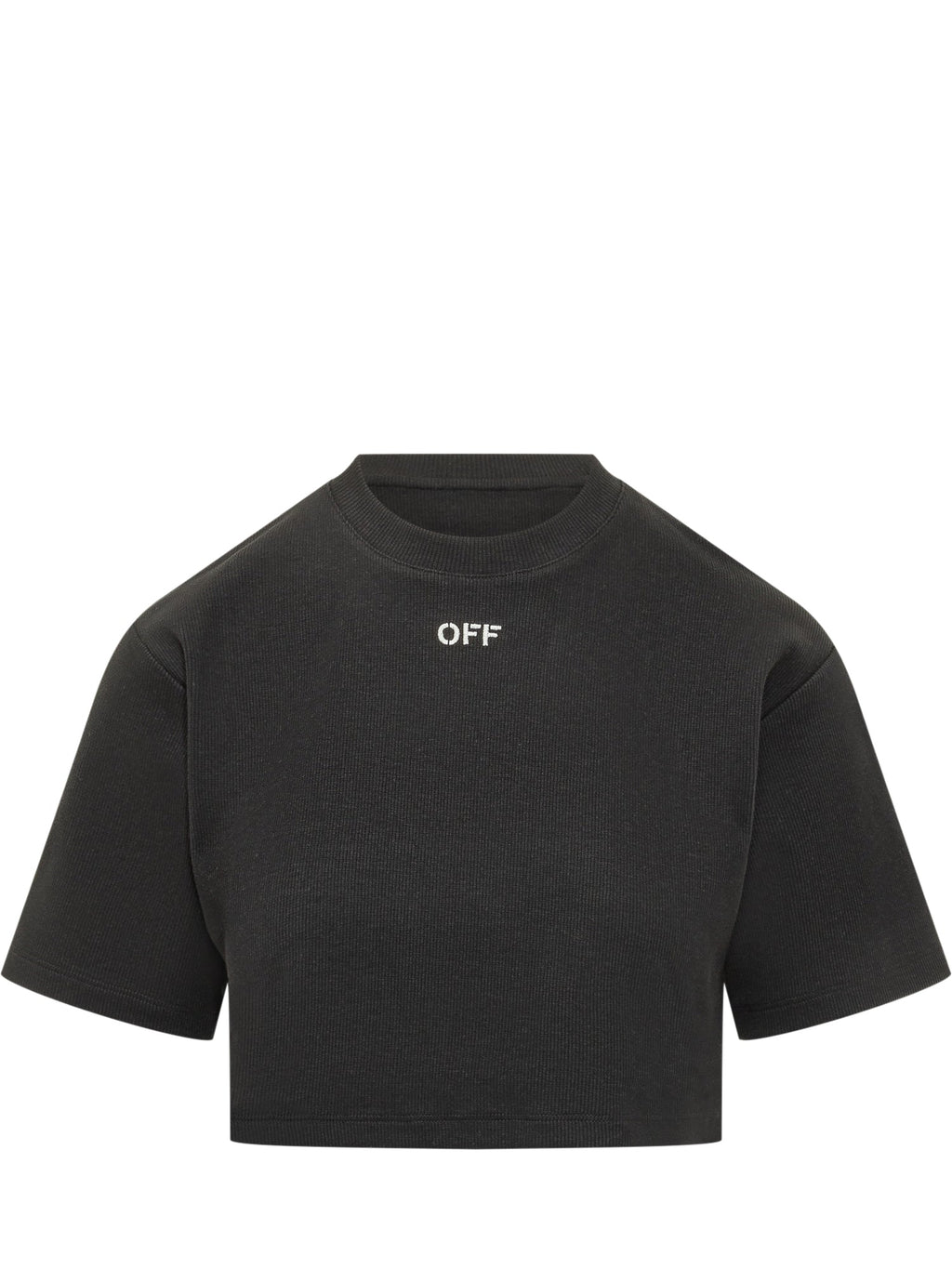 Ribbed Cropped T-Shirt Off-white оригінал – Купити в Україні – боковий вид