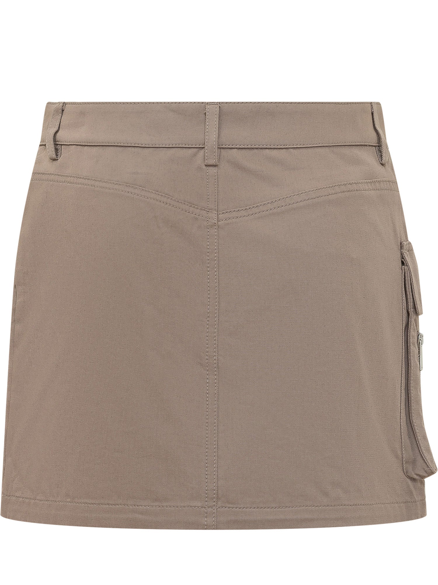 Mini Skirt With Pockets And Buckles Off-white оригінал – Купити в Україні – вид ззаду