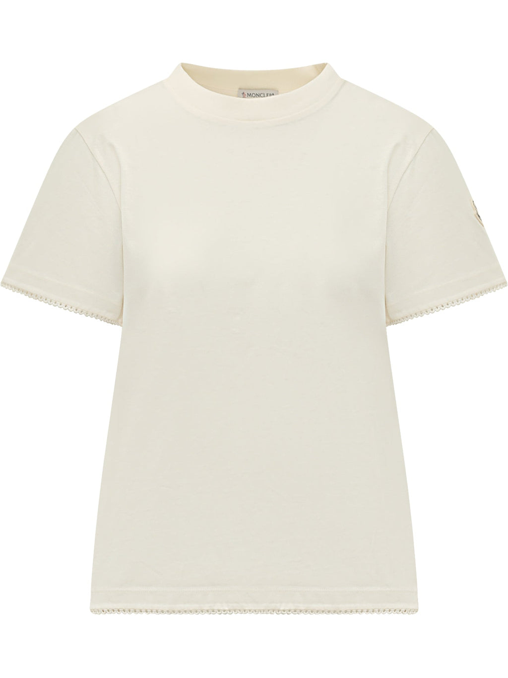 T-Shirt With Crew Neck And Wavy Trims Moncler оригінал – Купити в Україні – боковий вид