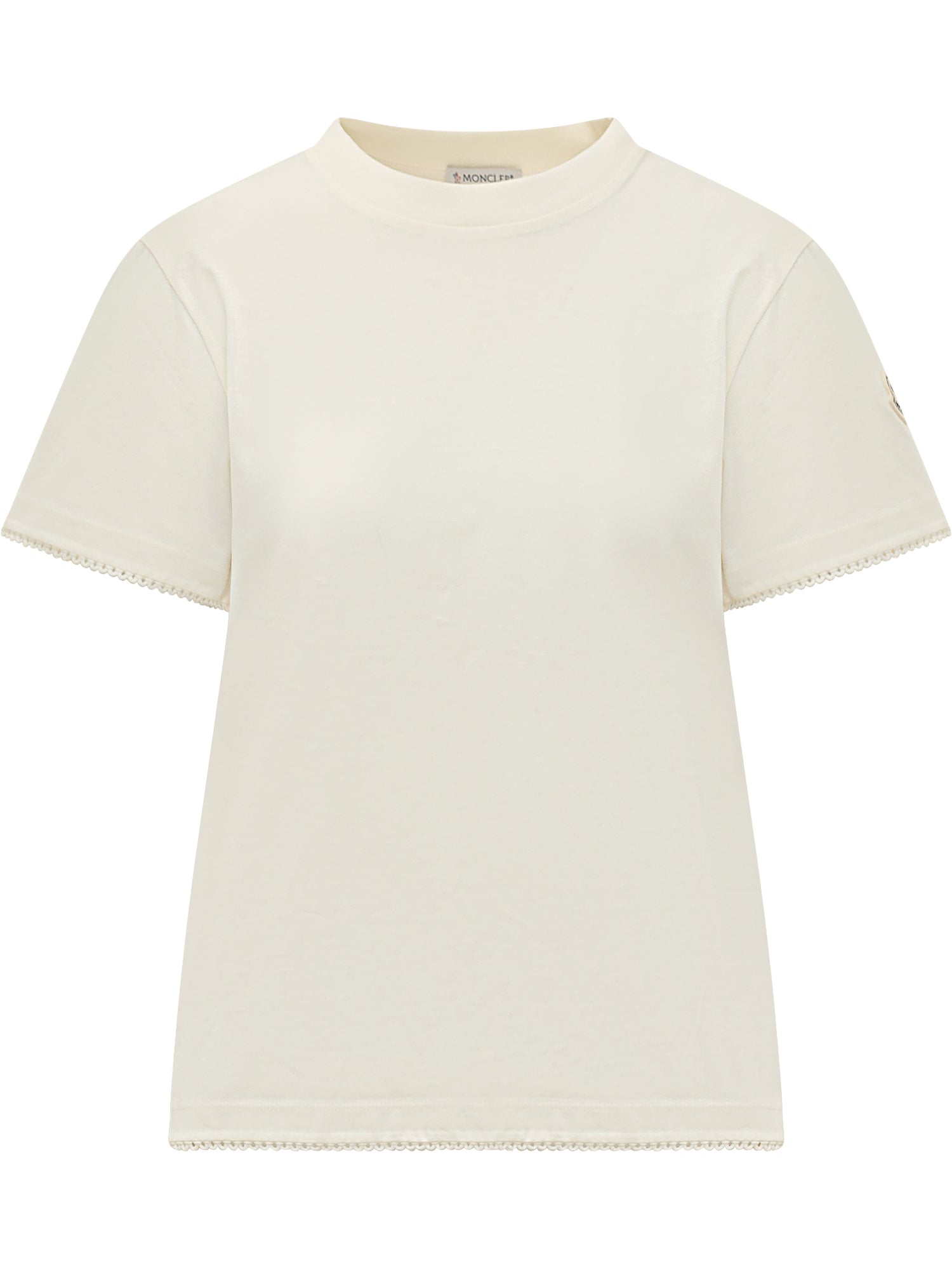 T-Shirt With Crew Neck And Wavy Trims Moncler оригінал – Купити в Україні – боковий вид