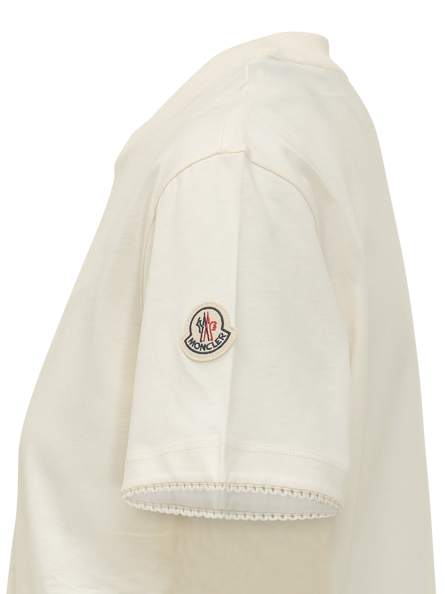 T-Shirt With Crew Neck And Wavy Trims Moncler оригінал – Купити в Україні – детальний вид
