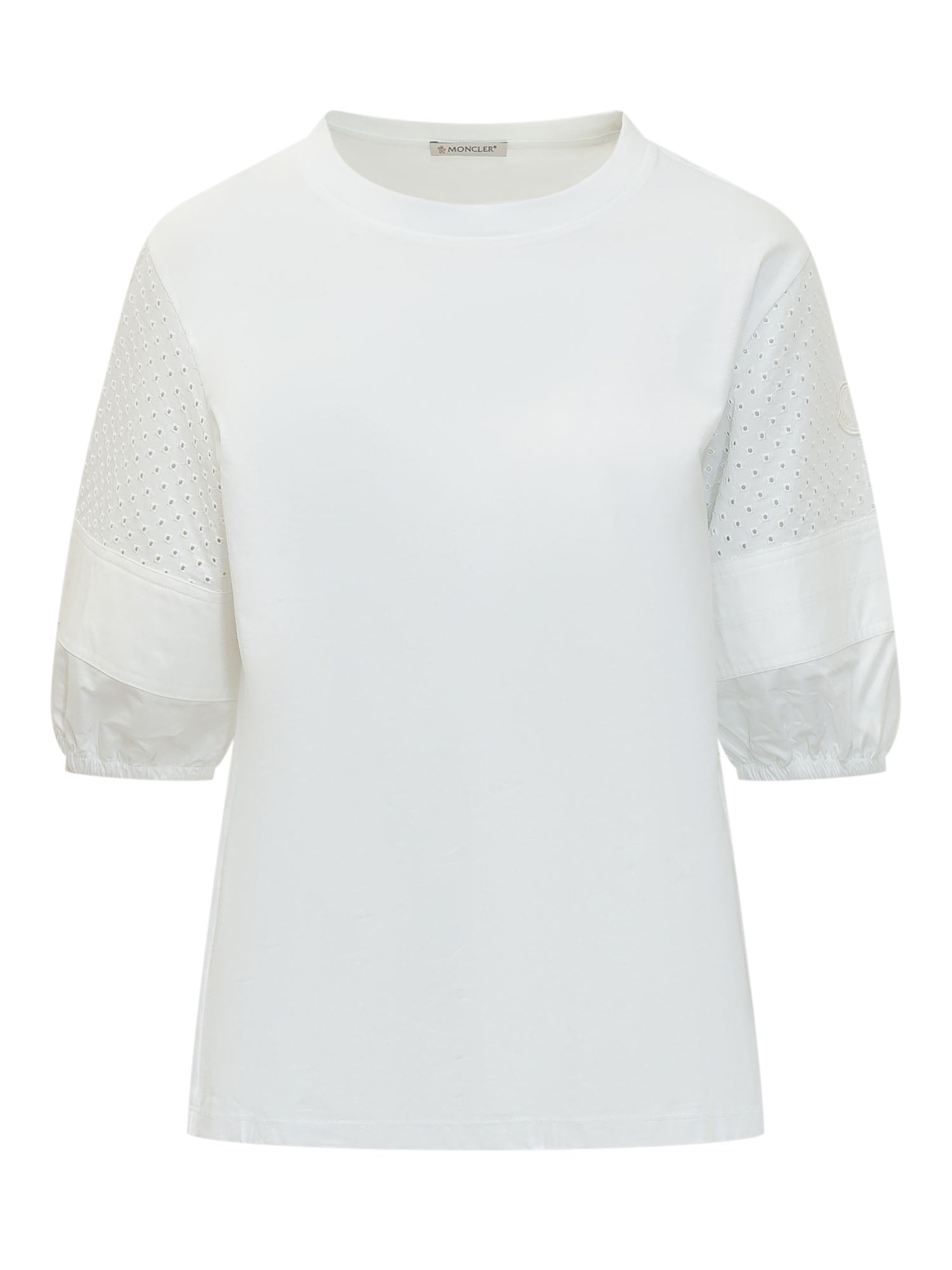 T-Shirt With Perforated Sleeves Moncler оригінал – Купити в Україні – боковий вид