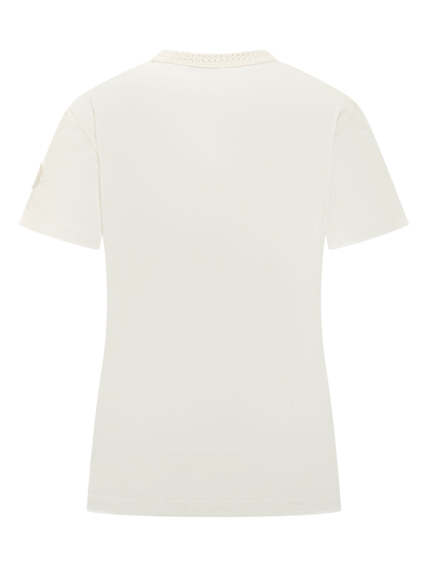 T-Shirt With Textured Crew Neck And Short Sleeves Moncler оригінал – Купити в Україні – вид ззаду
