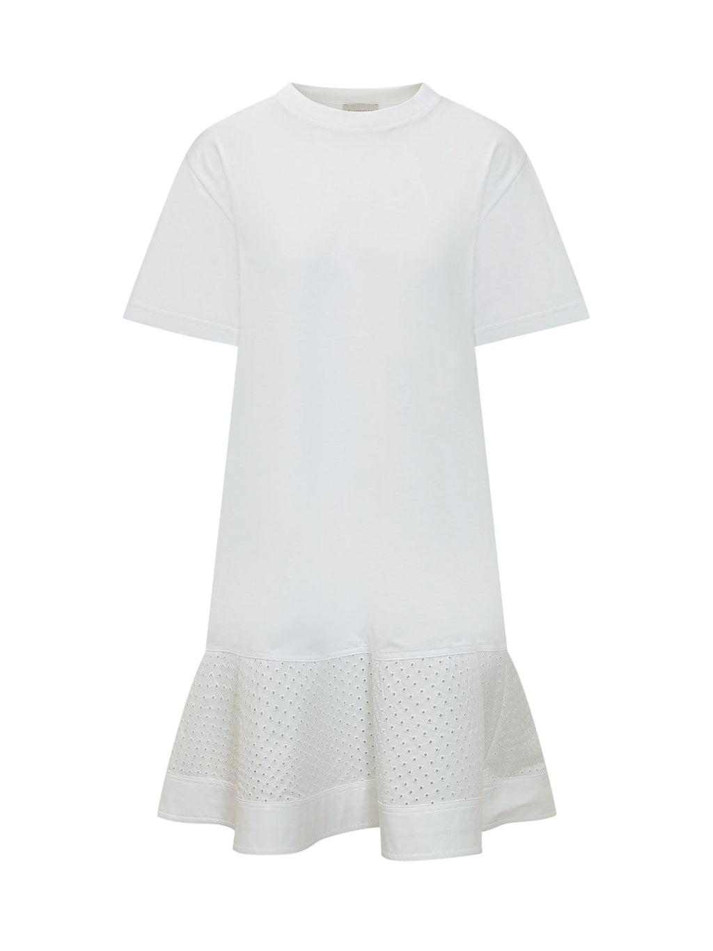 Оригінальна Dress With Short Sleeves And Eyelet Flounce Hem Moncler – боковий вид