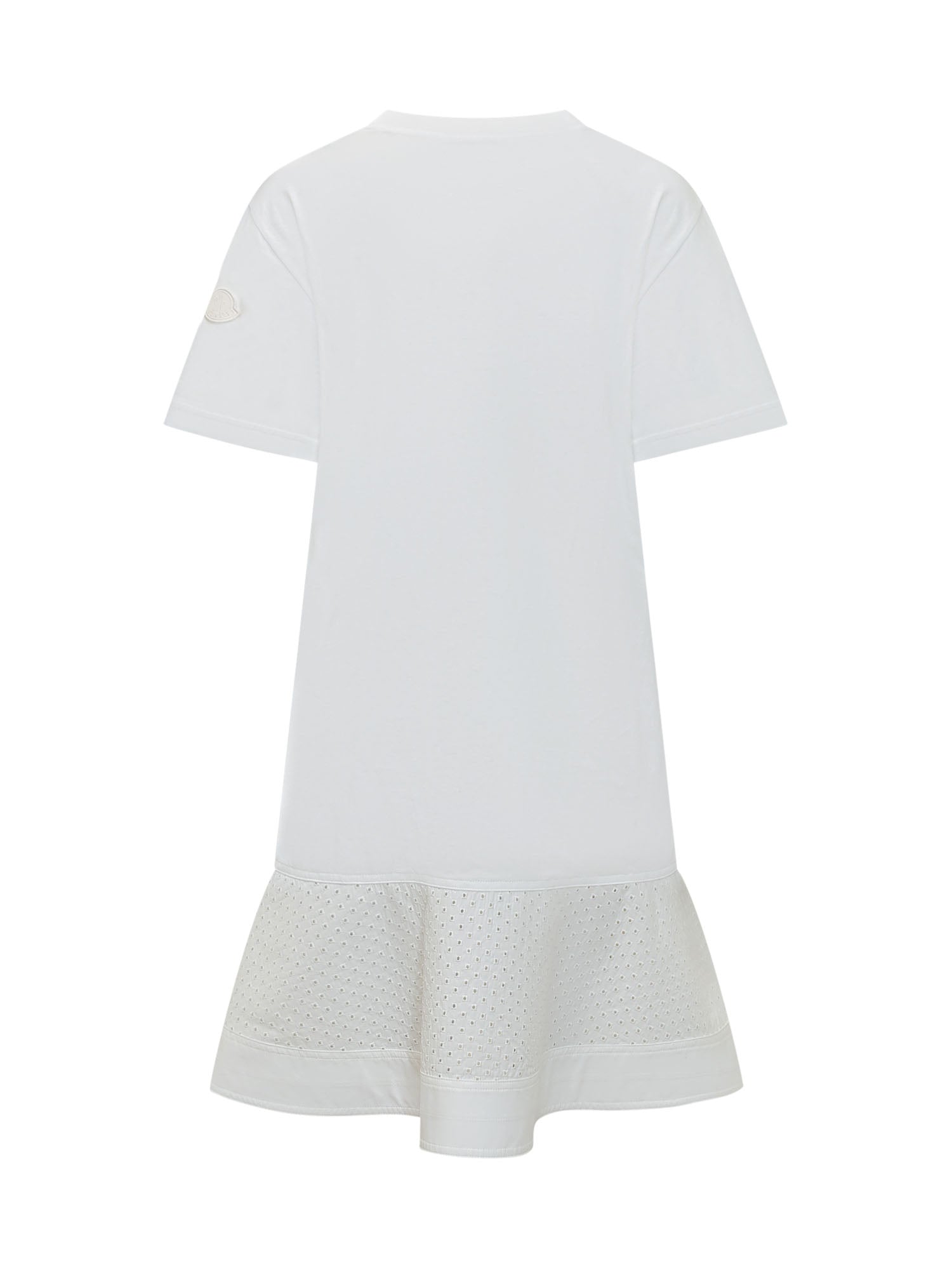 Оригінальна Dress With Short Sleeves And Eyelet Flounce Hem Moncler – вид ззаду
