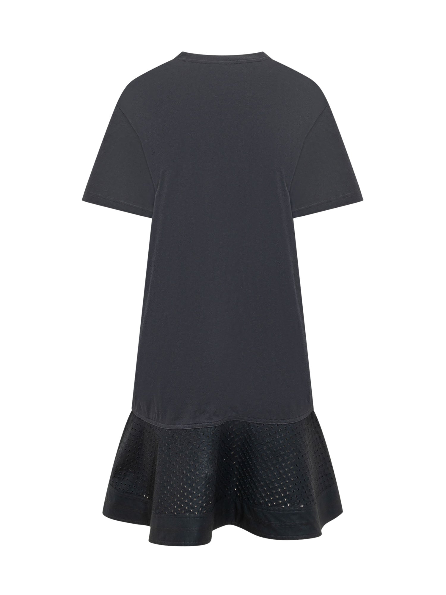 Оригінальна Dress With Short Sleeves And Eyelet Flounce Hem Moncler – вид ззаду