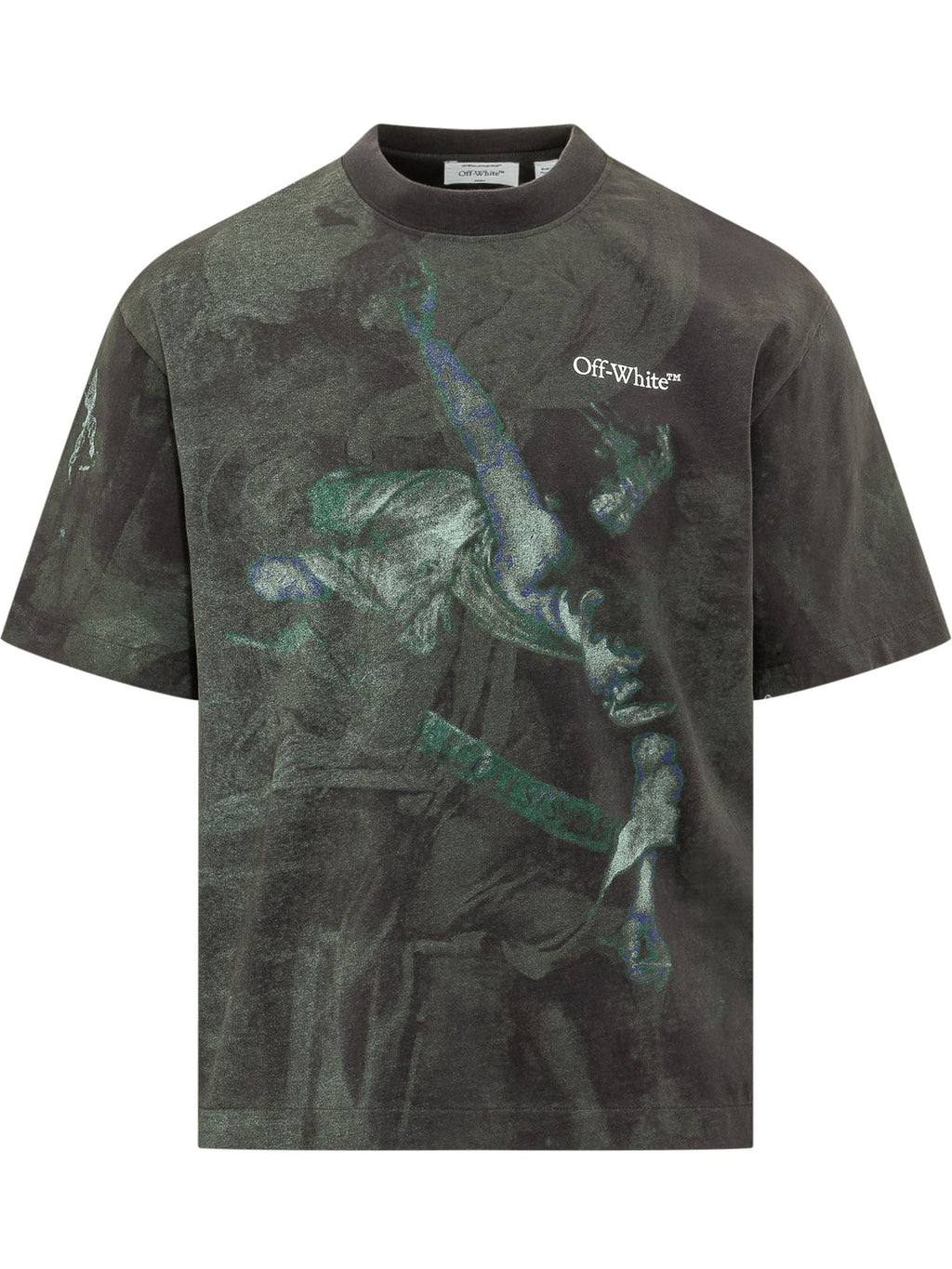 T-Shirt With Caravaggio Print And Front Logo Off-white – Гарантія оригінальності – боковий вид