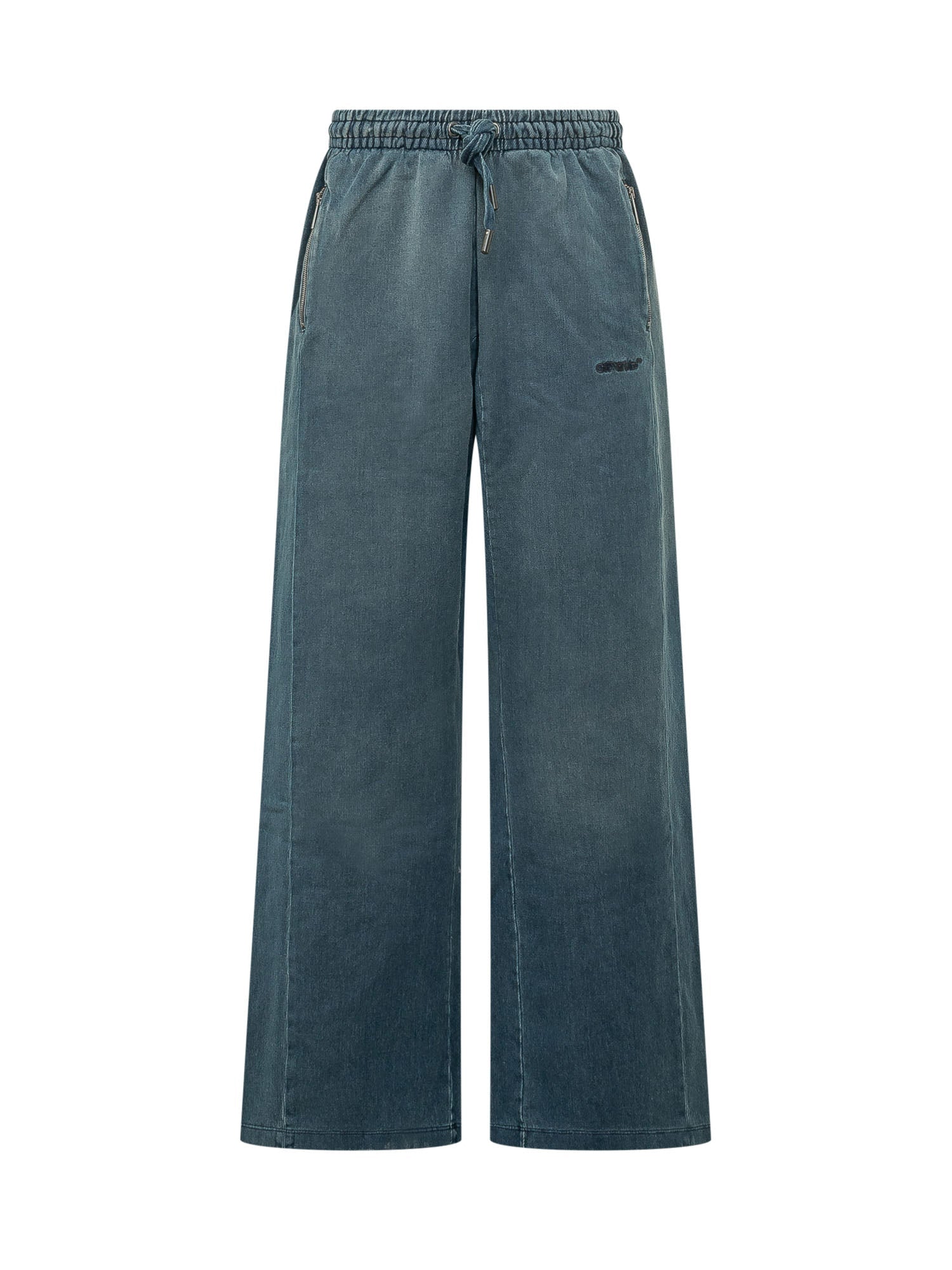 Wide Leg Pants With Drawstring Off-white оригінал – Купити в Україні – боковий вид