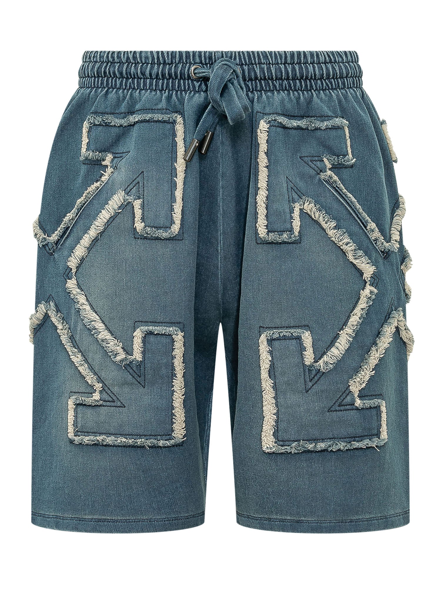 Drawstring Shorts With Applied Graphic Details Off-white – Гарантія оригінальності – боковий вид