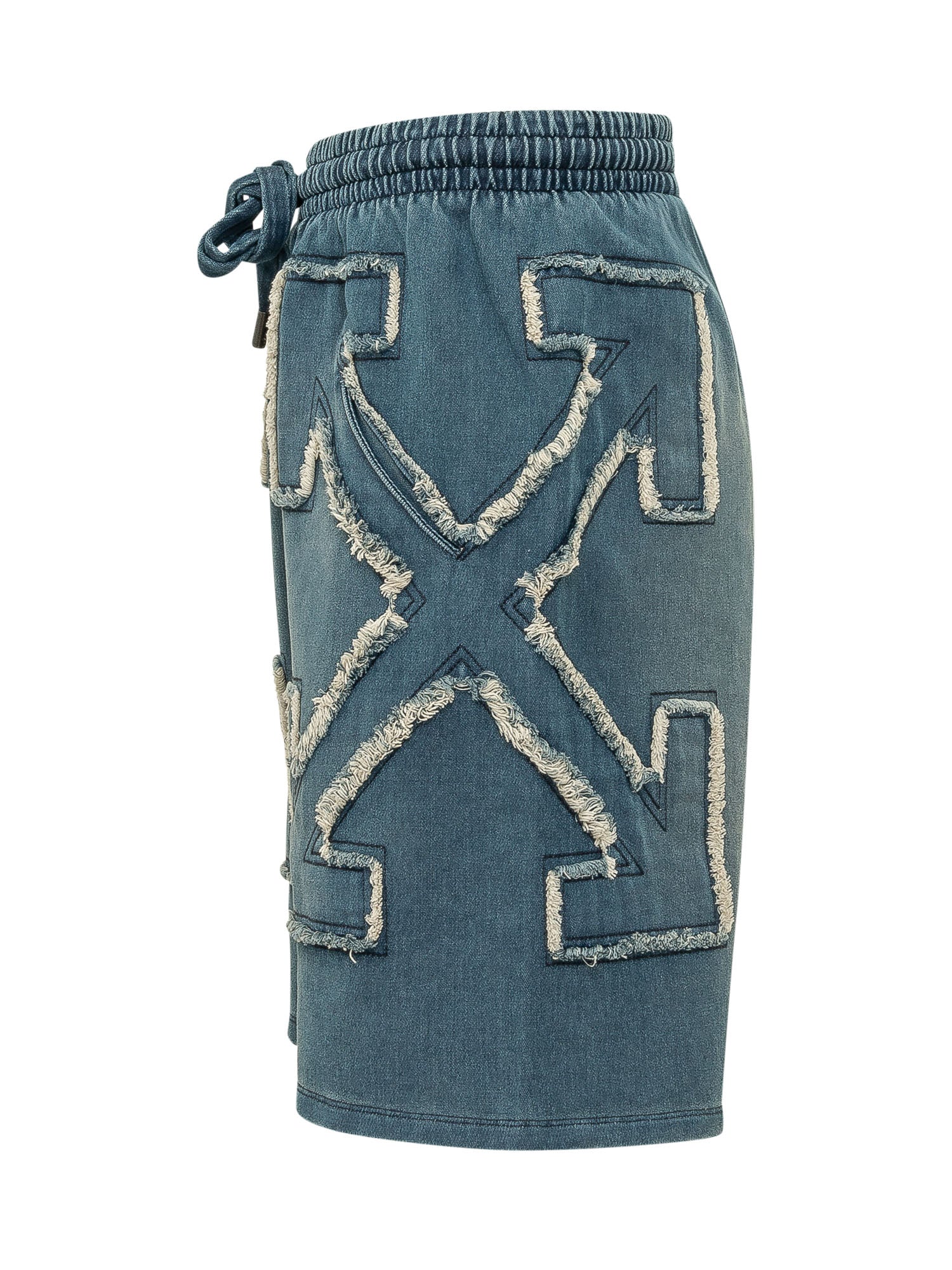 Drawstring Shorts With Applied Graphic Details Off-white – Гарантія оригінальності – детальний вид
