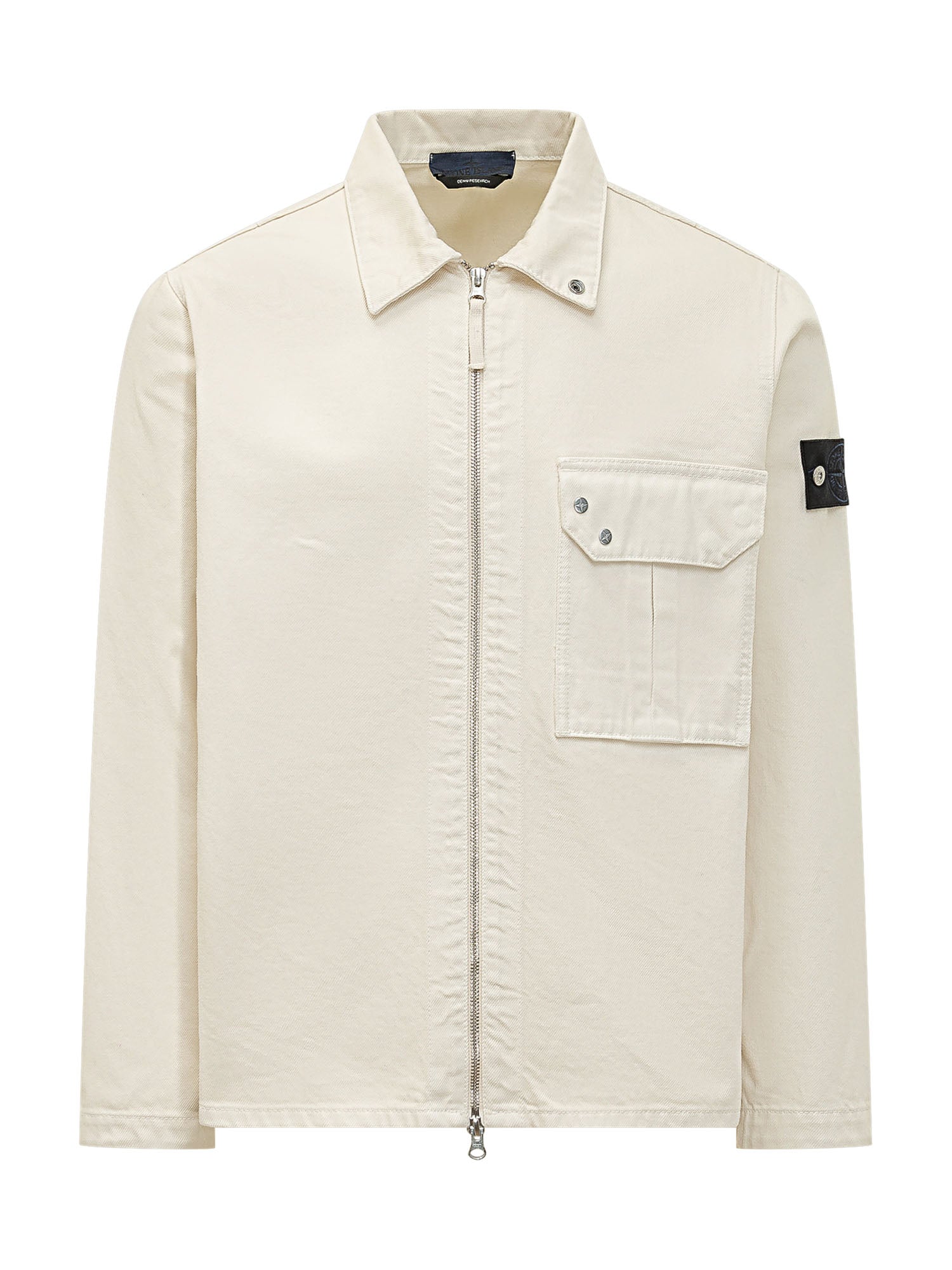 Shirt With Zip And Patch Pocket Stone island оригінал – Купити в Україні – боковий вид