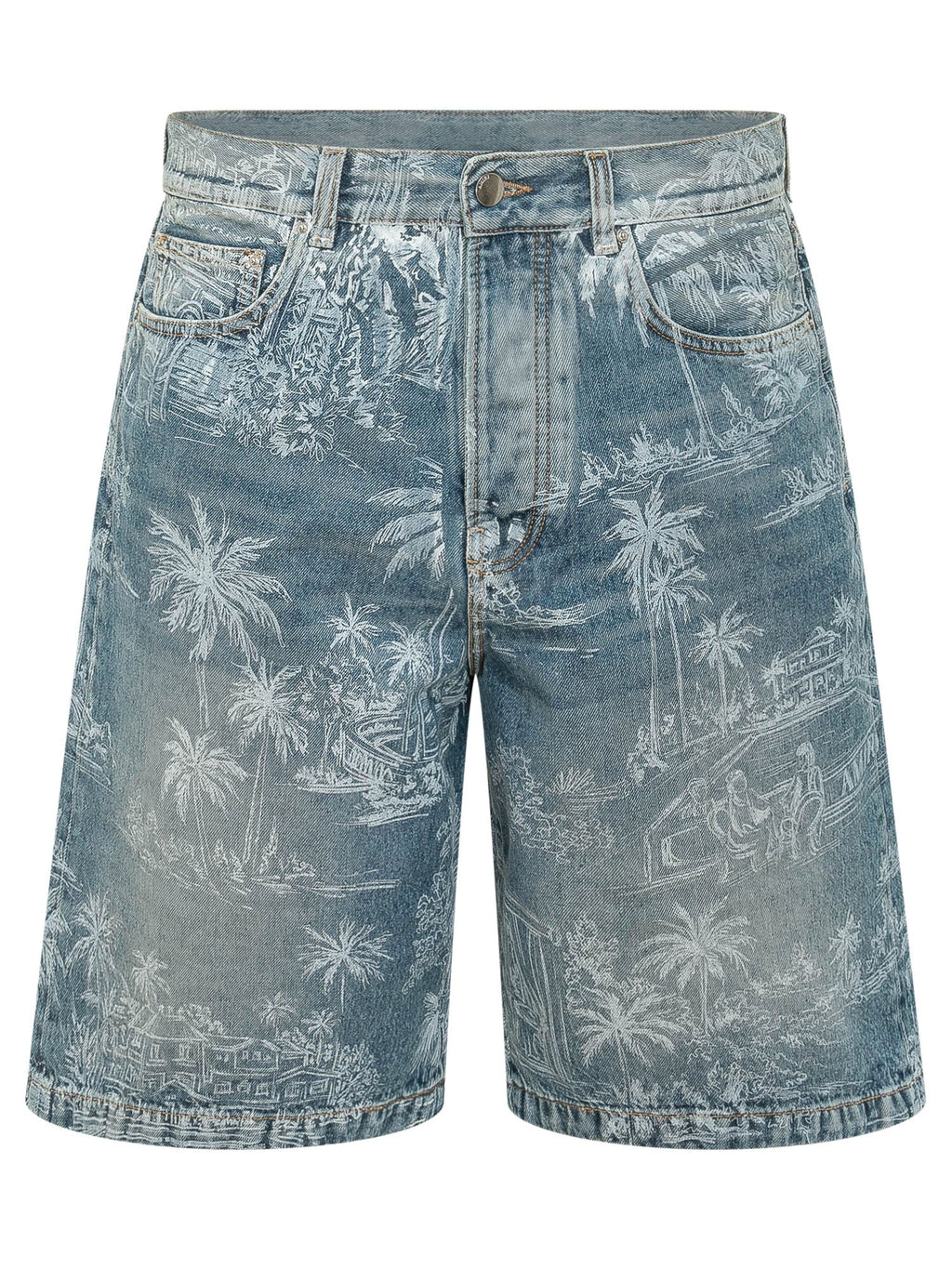 Оригінальна Chateau Denim Shorts With Landscape Print Amiri – боковий вид