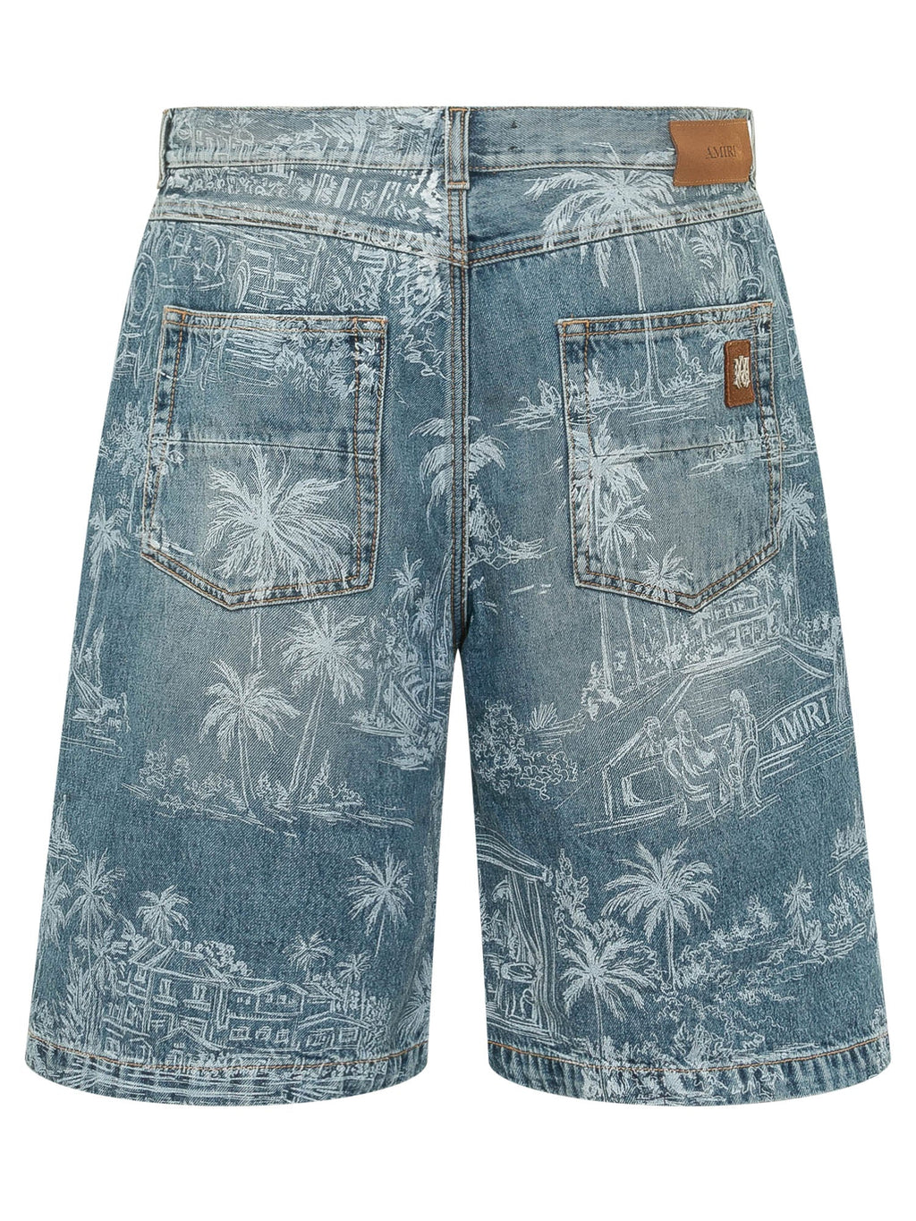 Оригінальна Chateau Denim Shorts With Landscape Print Amiri – вид ззаду