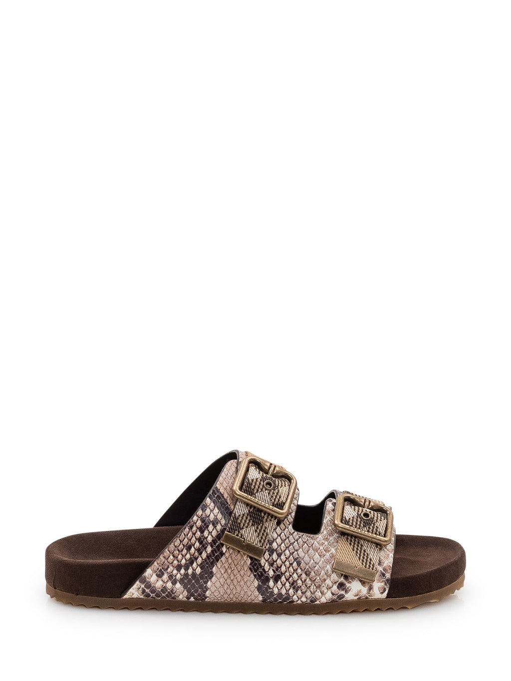 Оригінальна Urchin Sandals With Double Buckle And Print Burberry – боковий вид