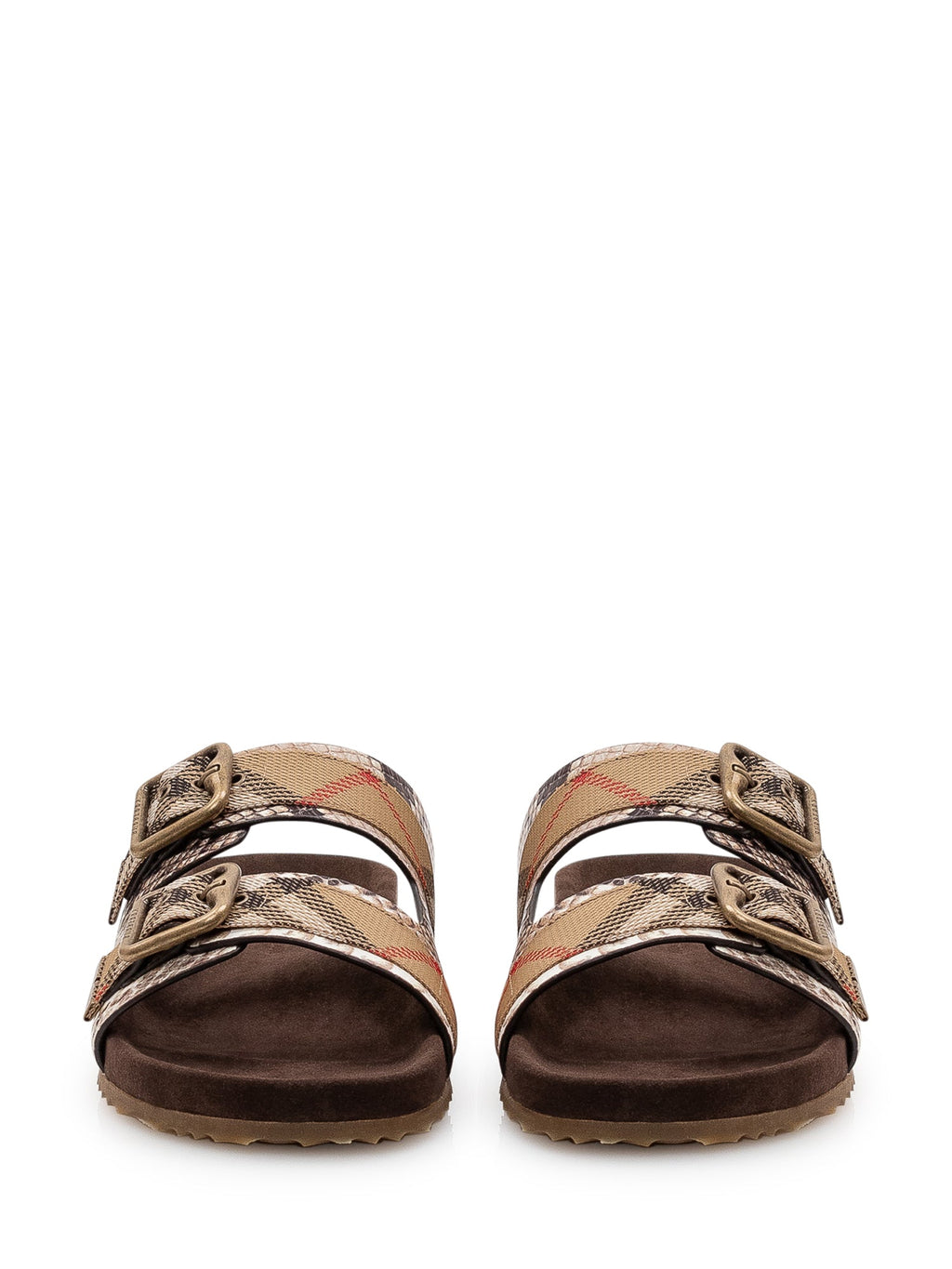 Оригінальна Urchin Sandals With Double Buckle And Print Burberry – вид ззаду
