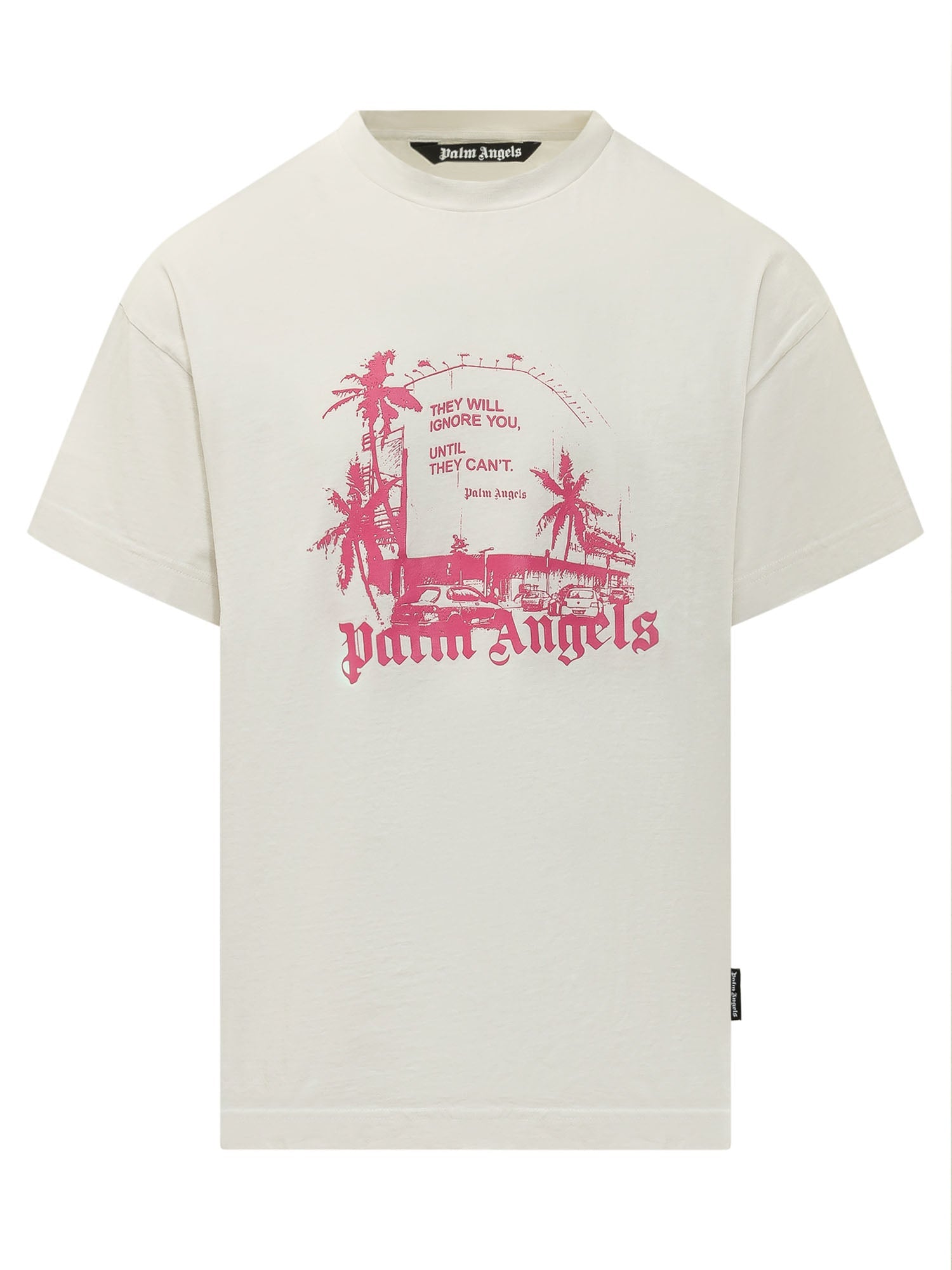 Оригінальна Crewneck T-Shirt With Graphic Print Palm angels – боковий вид