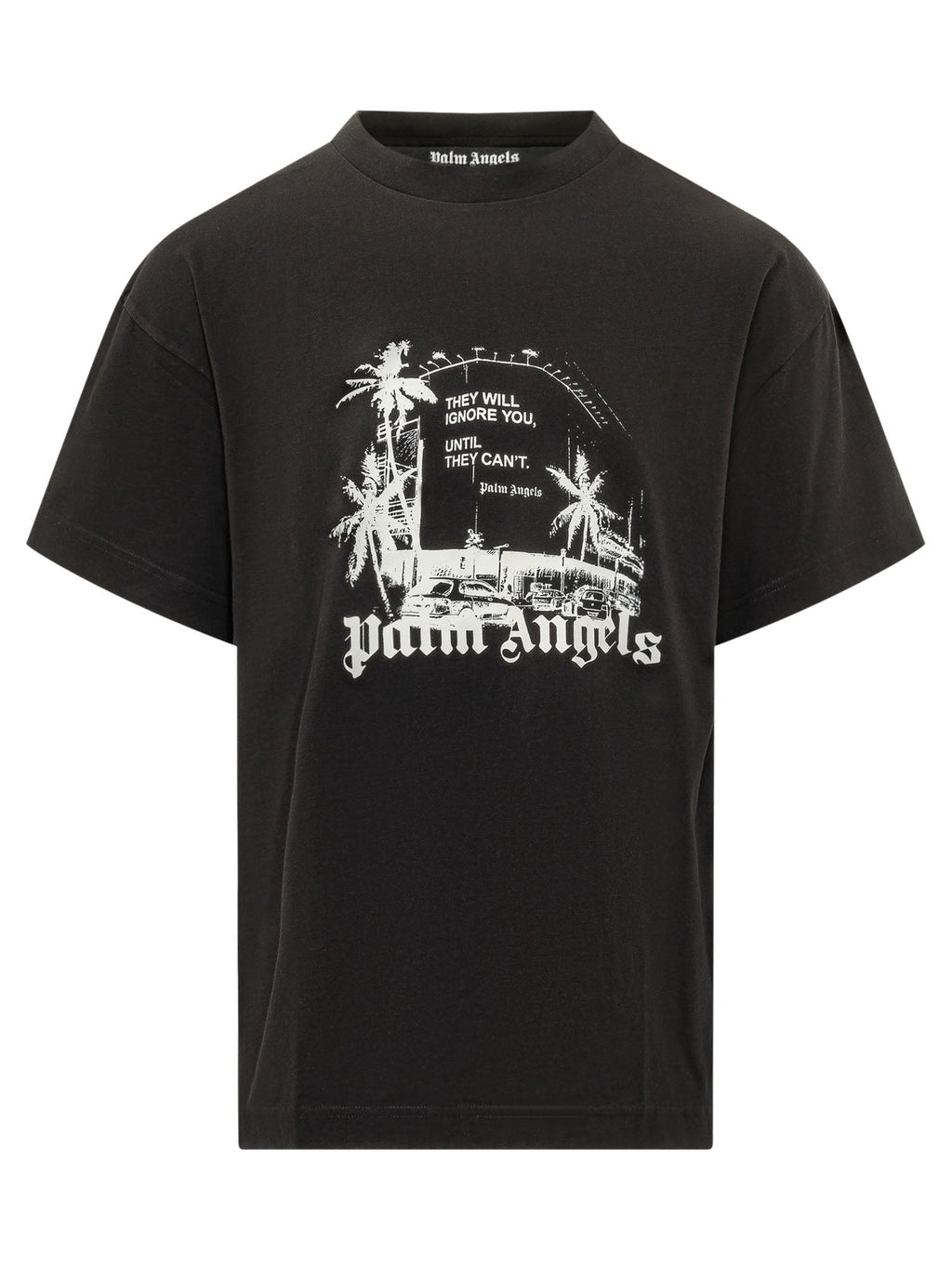 Оригінальна Crewneck T-Shirt With Graphic Print Palm angels – боковий вид