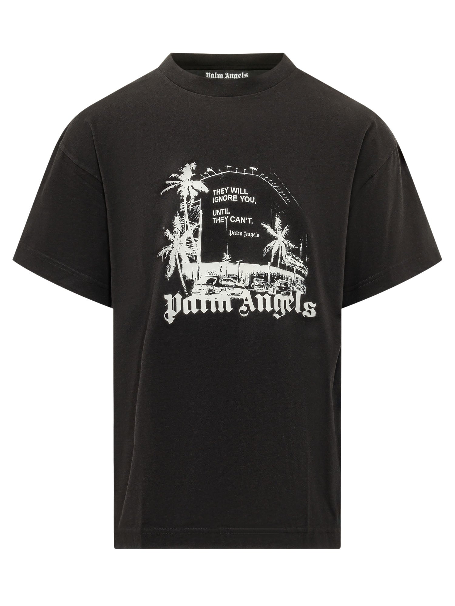 Оригінальна Crewneck T-Shirt With Graphic Print Palm angels – боковий вид
